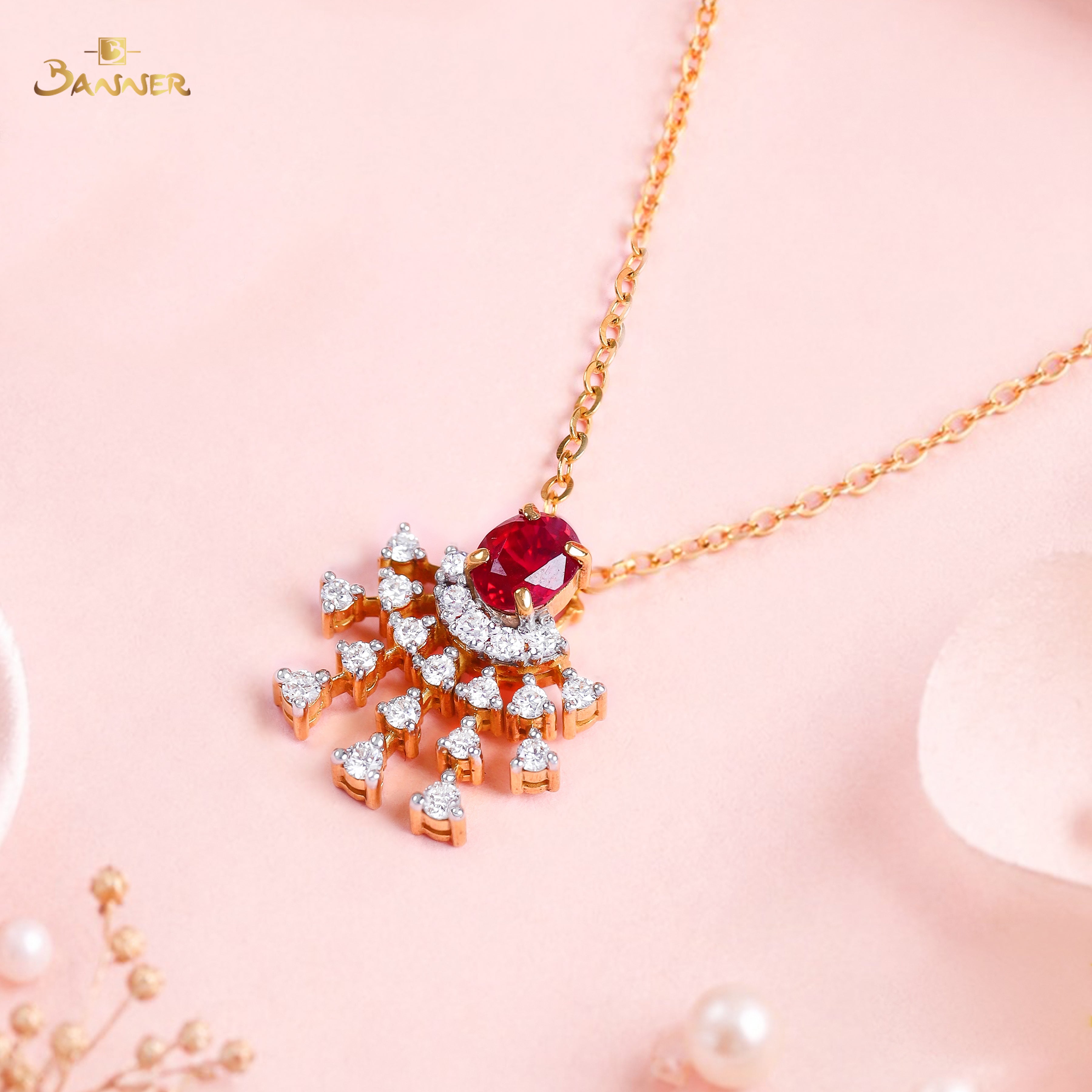 Ruby and Diamond Radiance Pendant