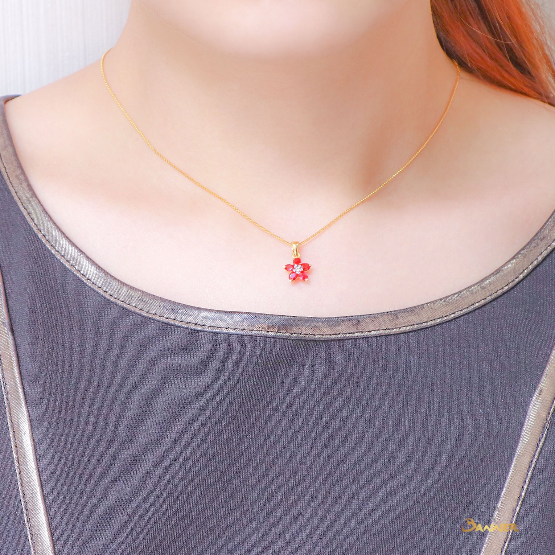 Ruby and Diamond Chel Pendant