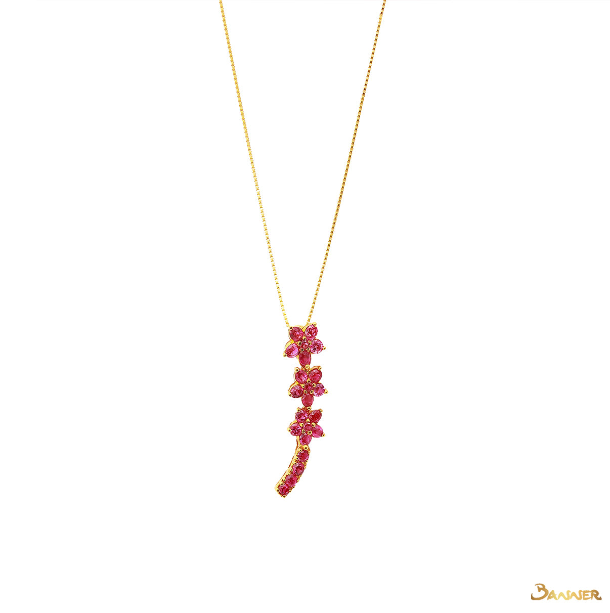 Ruby Flower Pendant