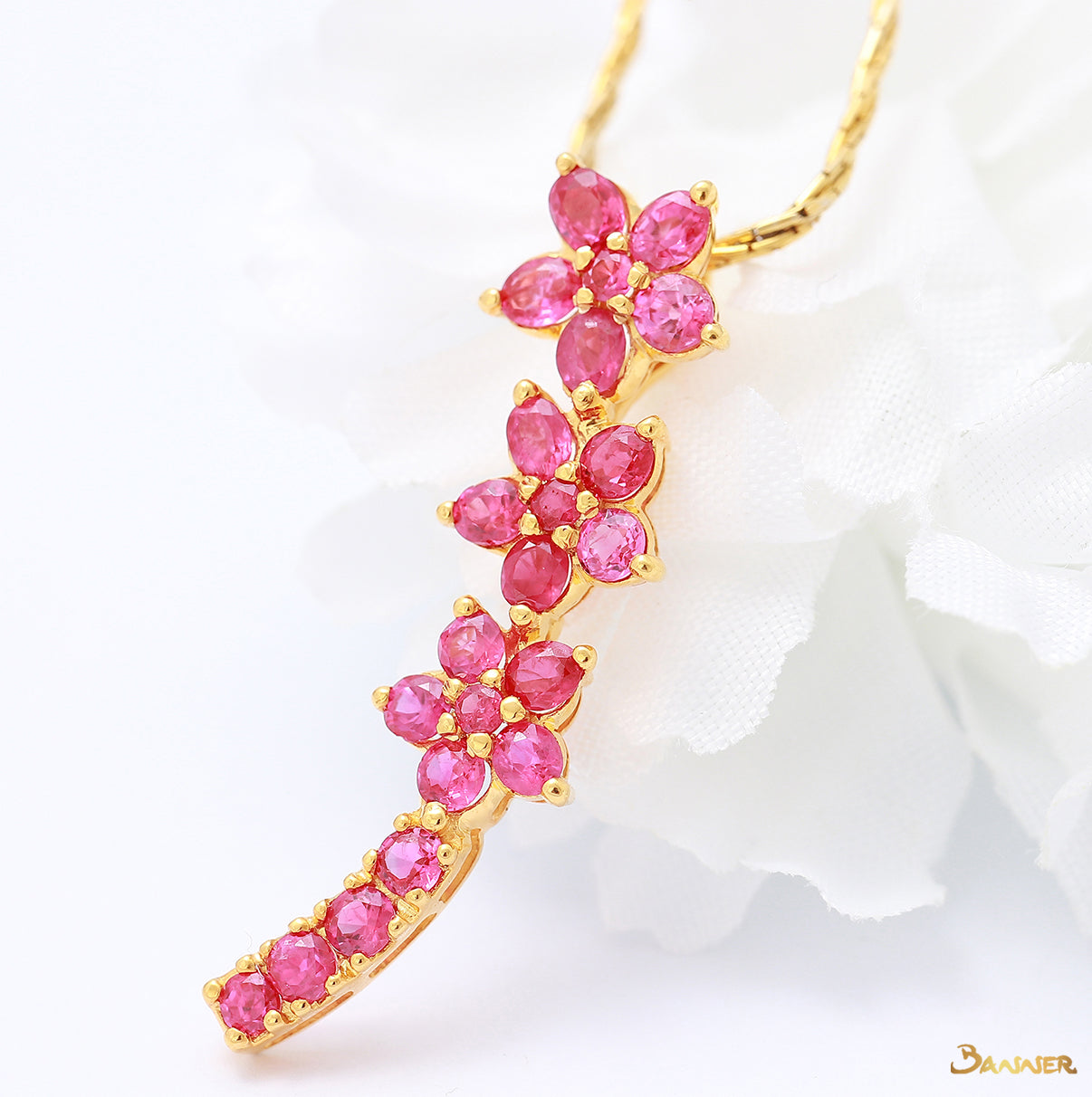 Ruby Flower Pendant