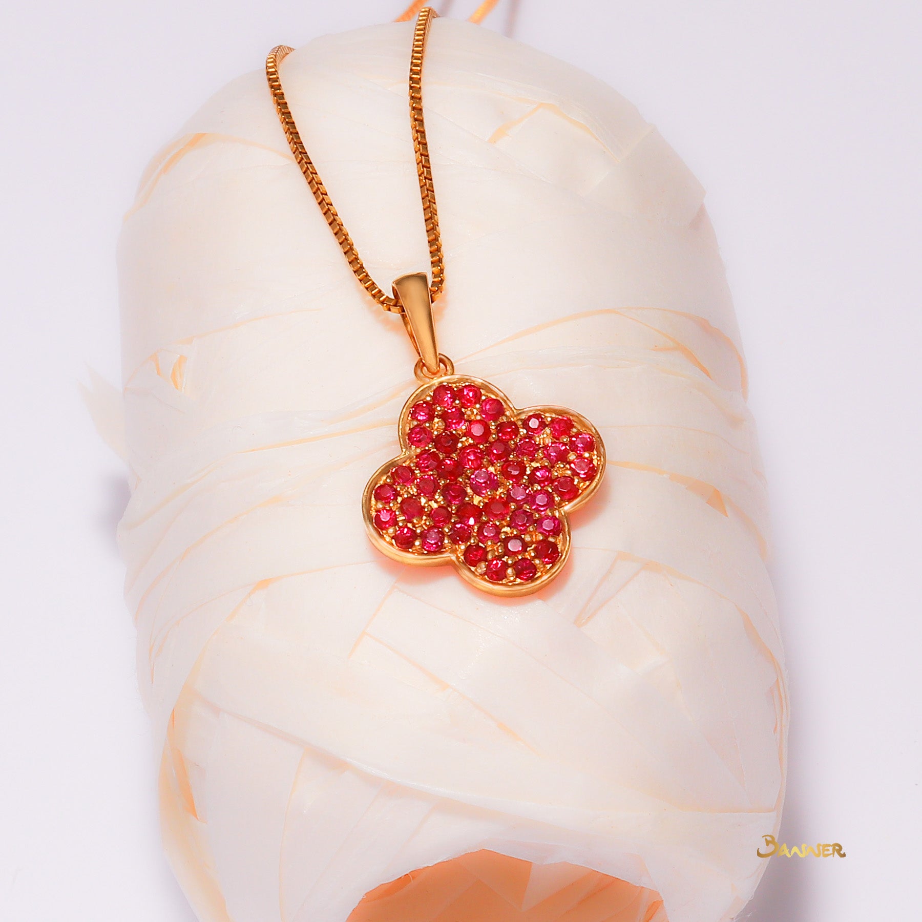 Ruby Clover Pendant