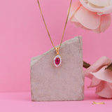 Marquise Ruby and Diamond Halo Pendant