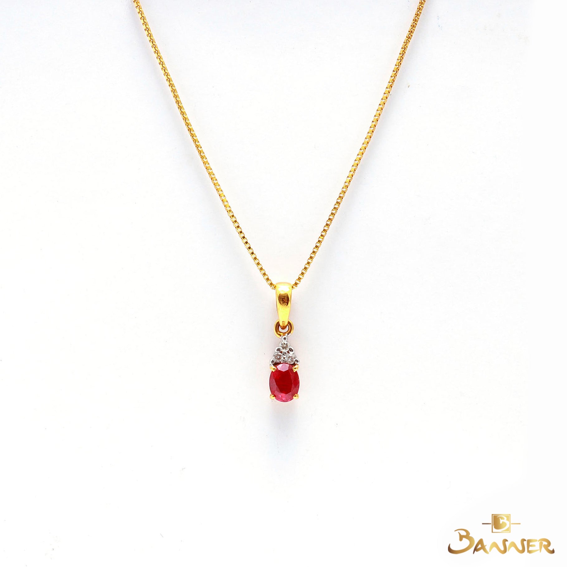 Ruby and Diamond Petite Pendant