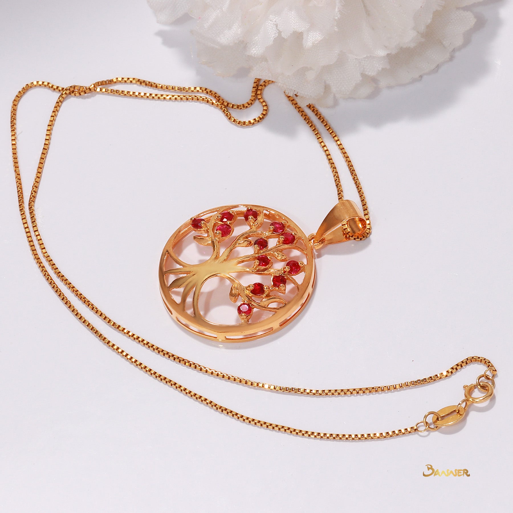 Ruby  Tree of Life Pendant