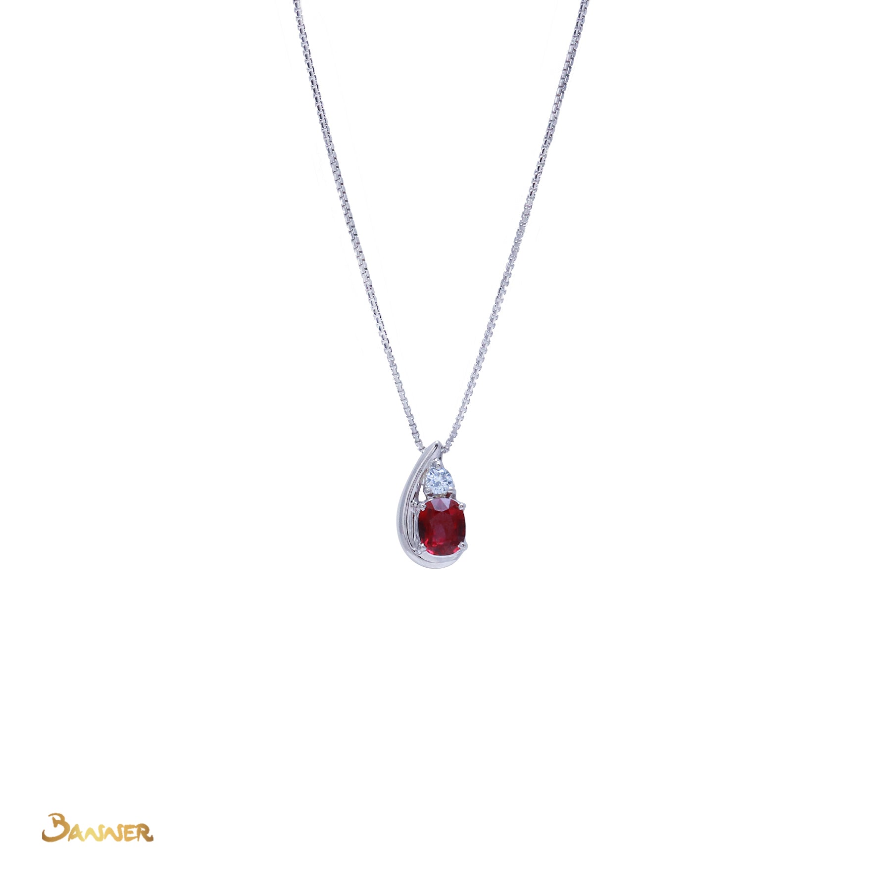 Pigeon's Blood Ruby and Diamond Pendant (Mogok Ruby 1.15 carats)