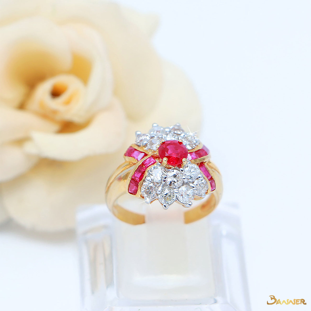 Ruby and Diamond Phae-Pyar Ring