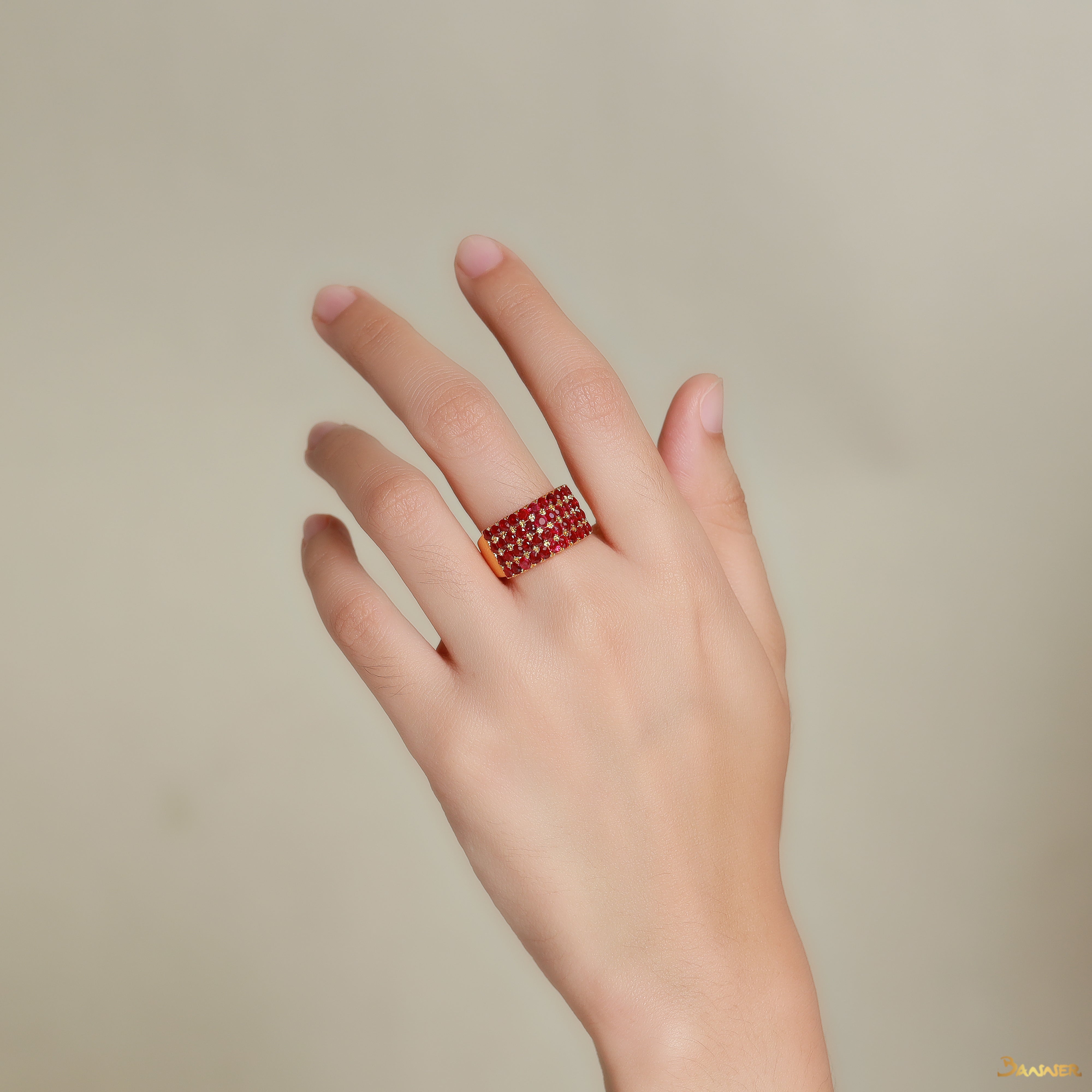 Ruby 4 Rolls Channel Ring