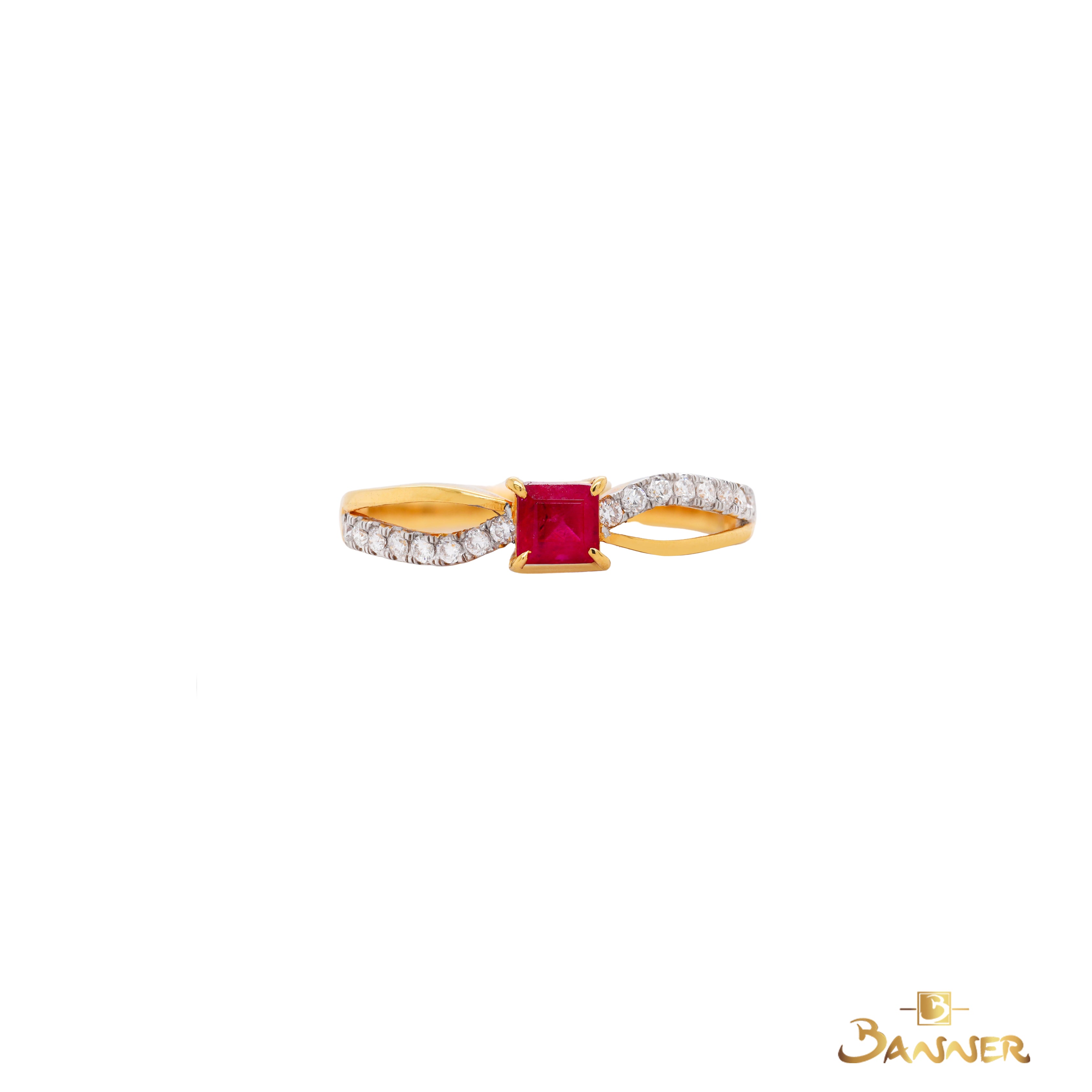 Ruby and Diamond Infinity Ring