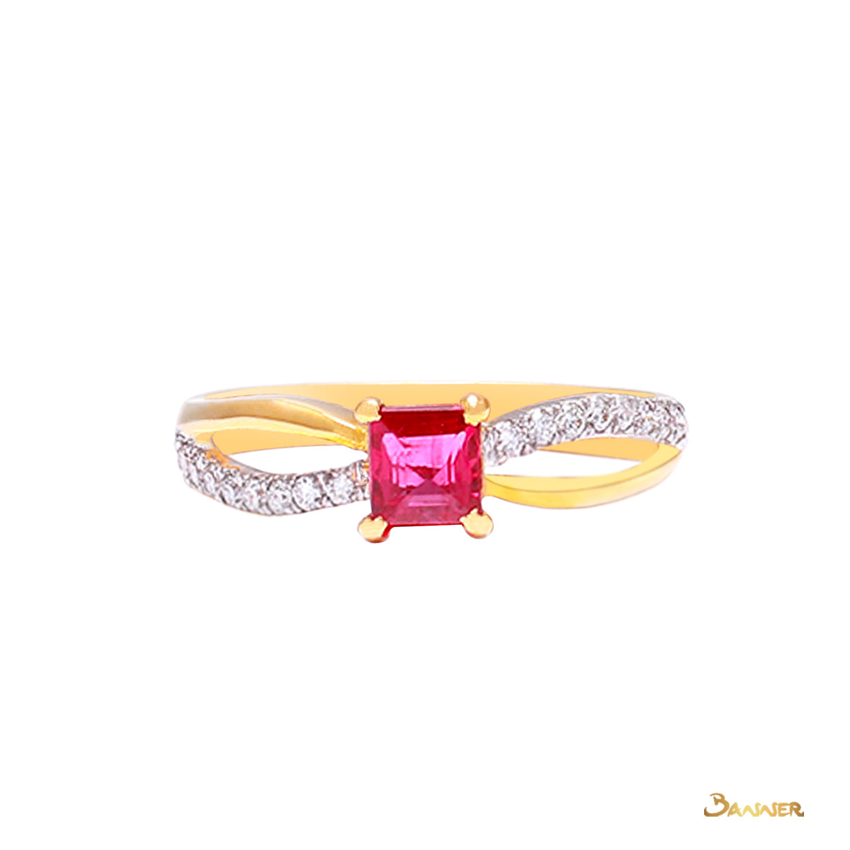 Ruby and Diamond Infinity Ring