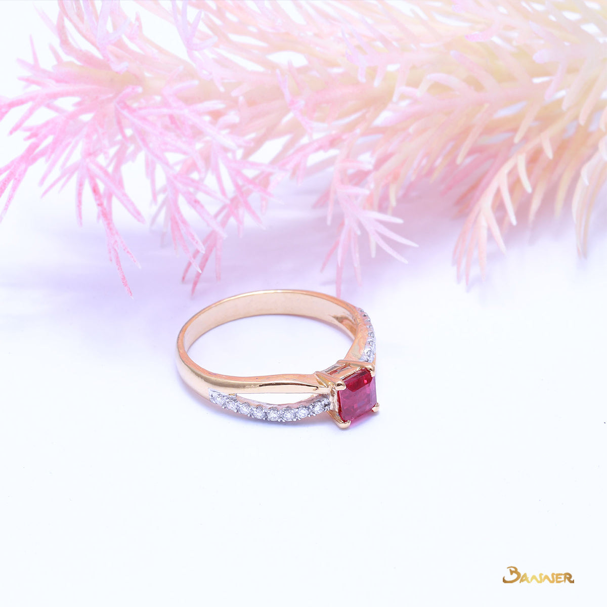 Ruby and Diamond Infinity Ring