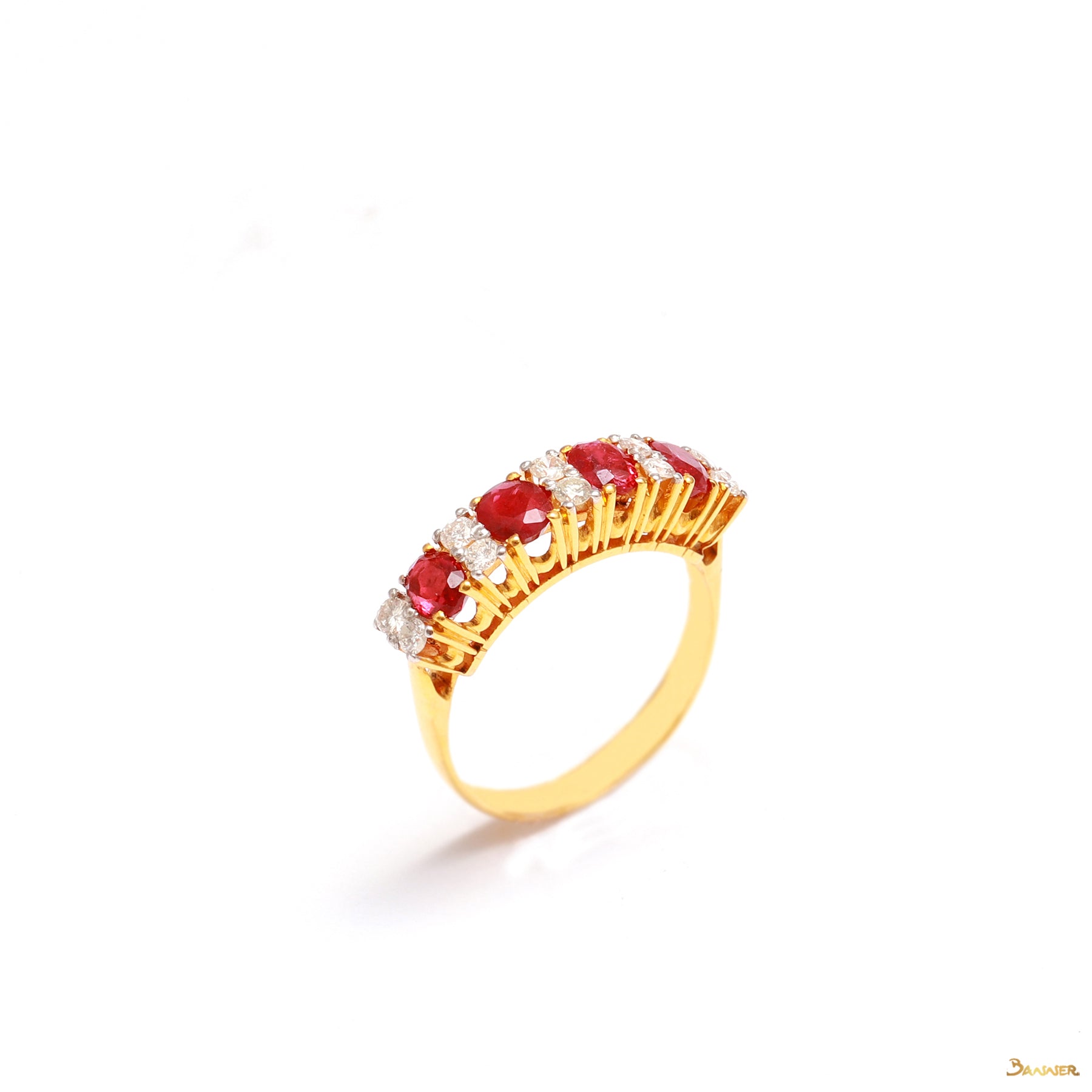 Ruby and Diamond Pave Setting Ring