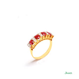 Ruby and Diamond Pave Setting Ring