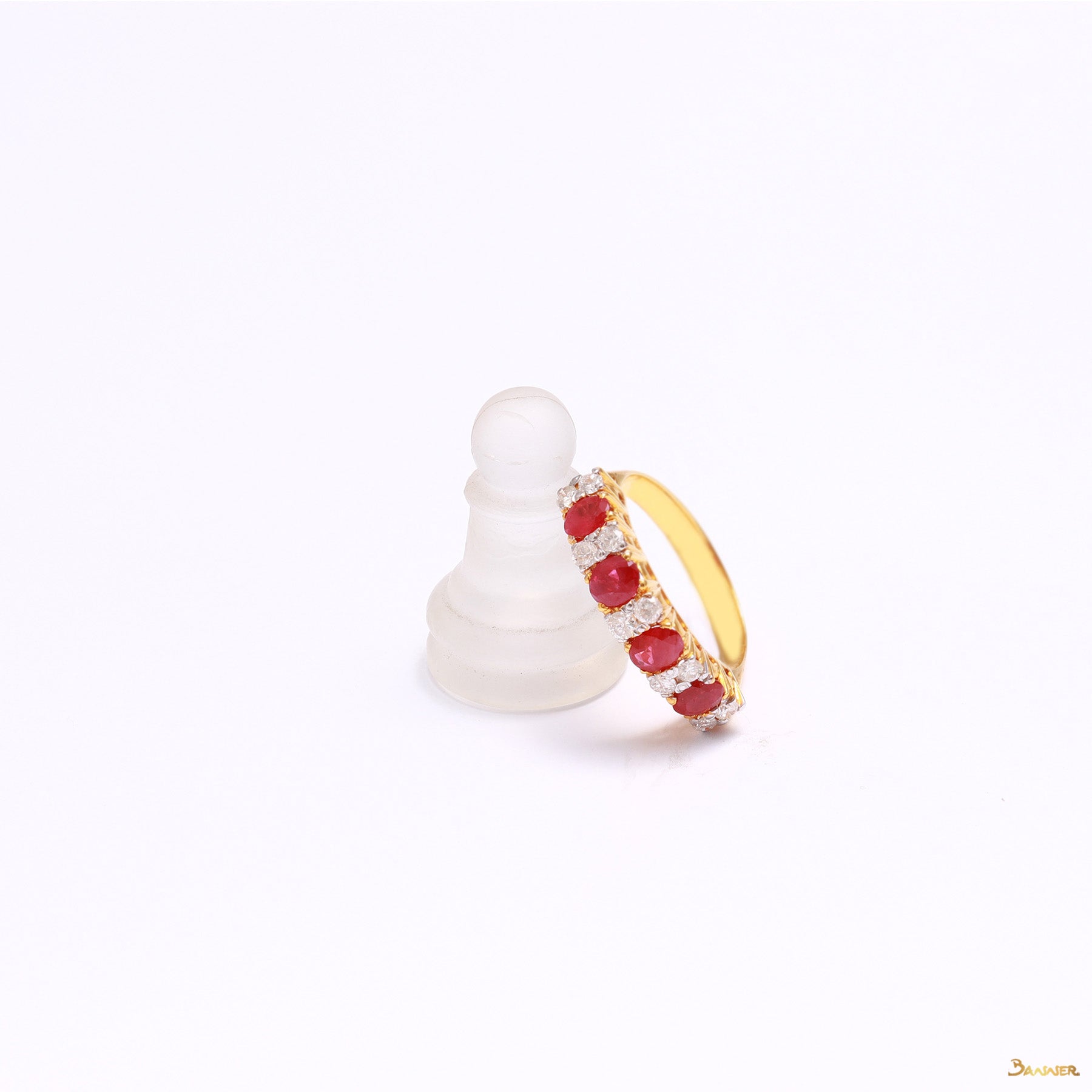 Ruby and Diamond Pave Setting Ring