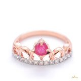 Ruby and Diamond Crown Ring