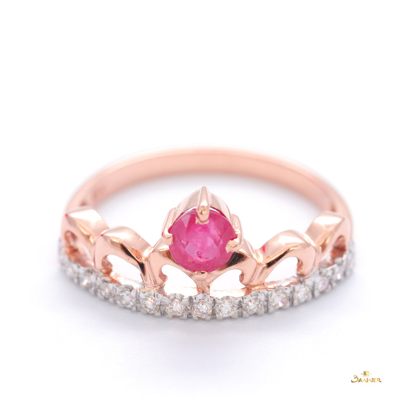 Ruby and Diamond Crown Ring