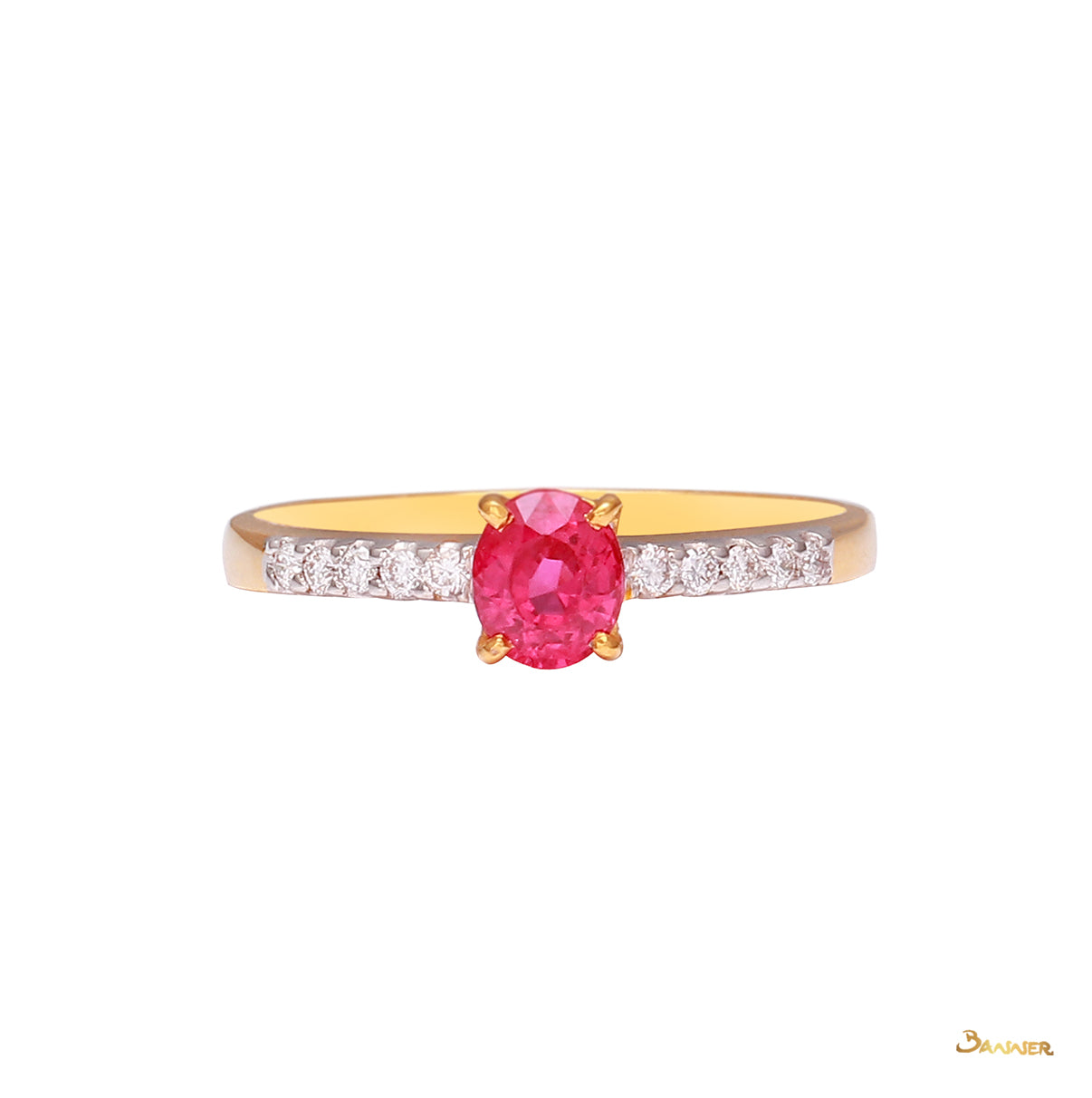 Ruby and Diamond Pave Setting Ring