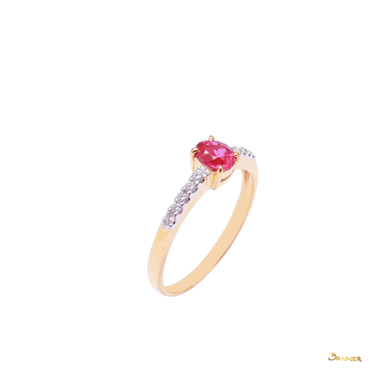 Ruby and Diamond Pave Setting Ring