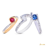 Ruby and Diamond Bypass Ring