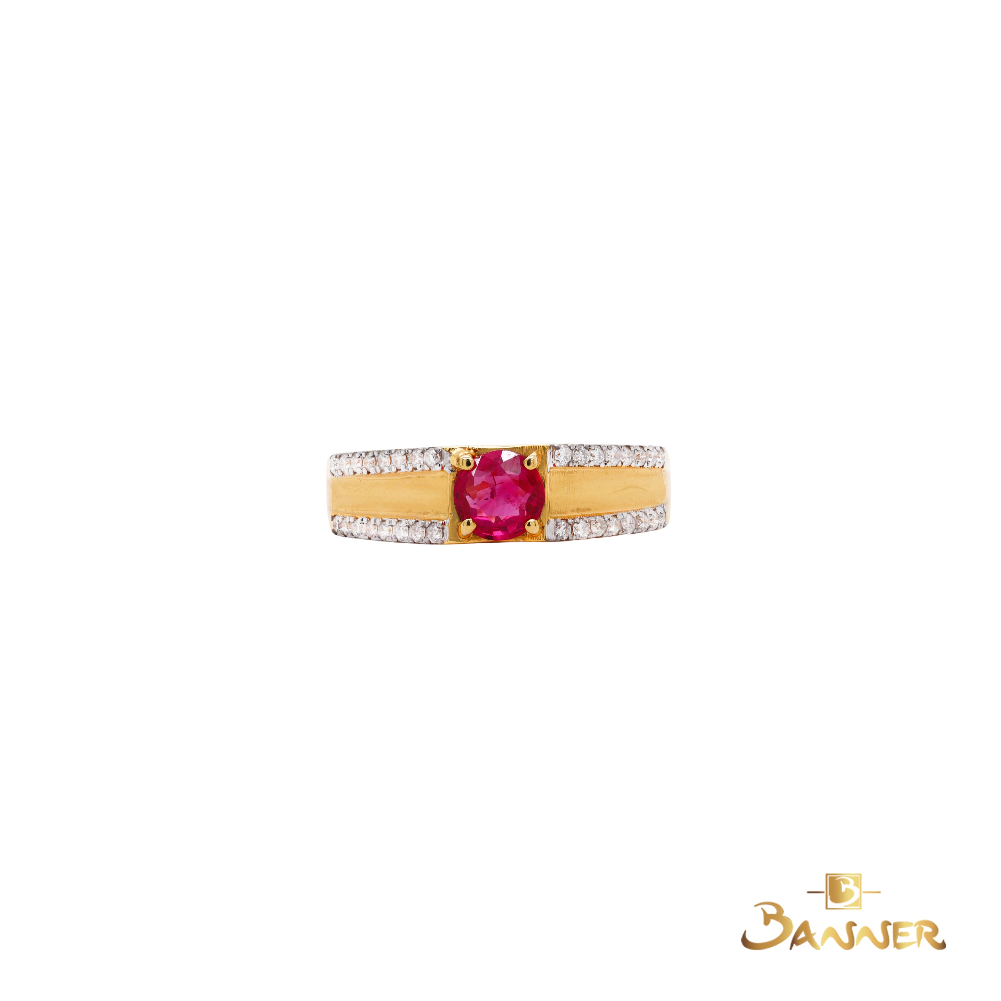Ruby and Diamond Men's Ring
