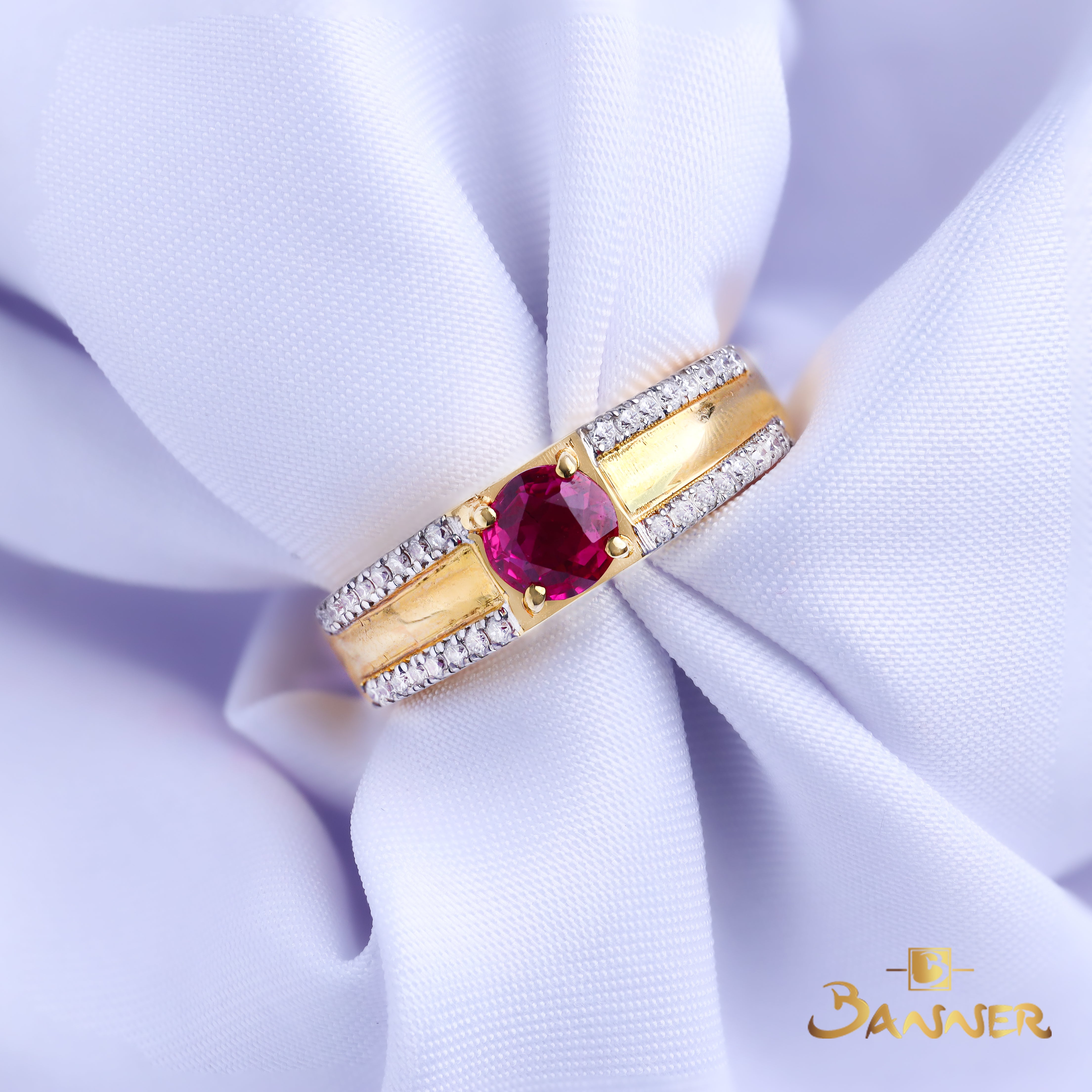 Ruby and Diamond Men's Ring