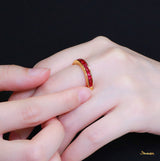 Ruby Emerald cut Ring