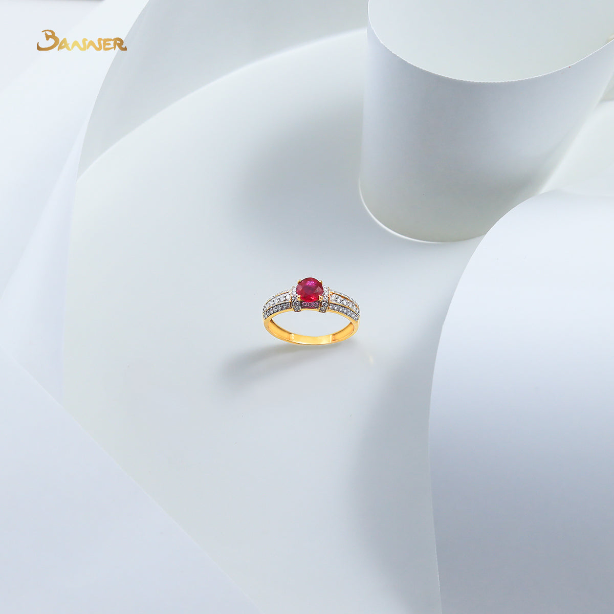 Natural Ruby and Diamond Ring