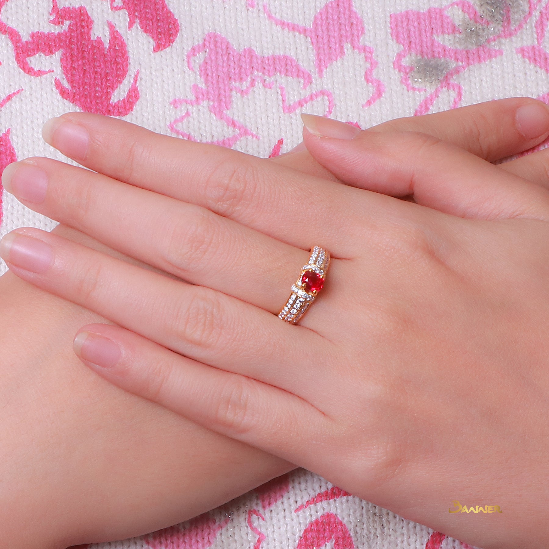 Natural Ruby and Diamond Ring