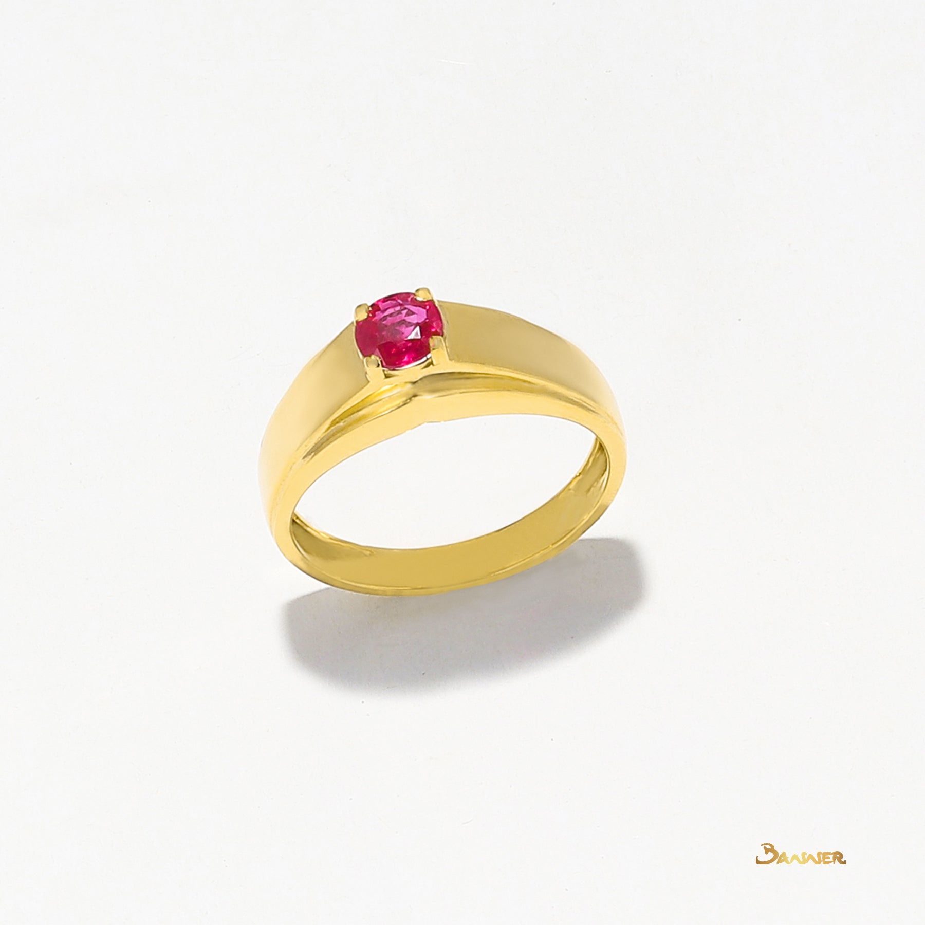 Ruby Solitaire Unisex Ring