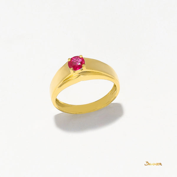 Ruby Solitaire Unisex Ring