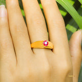 Ruby Solitaire Unisex Ring