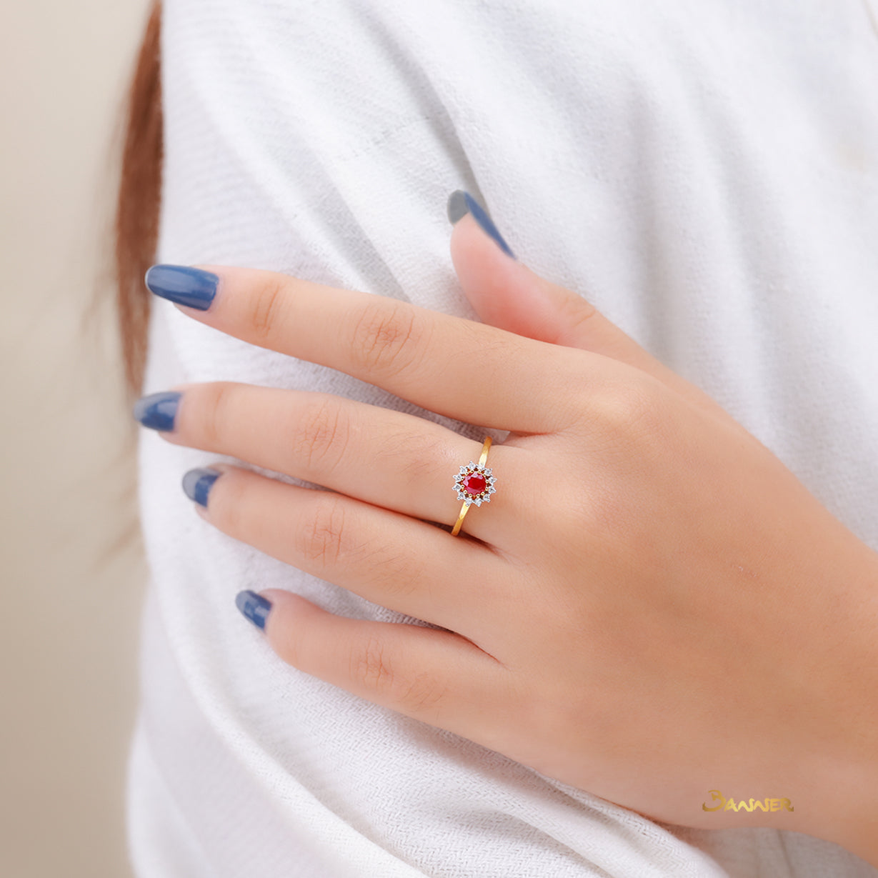 Ruby and Diamond 3-ways Ring