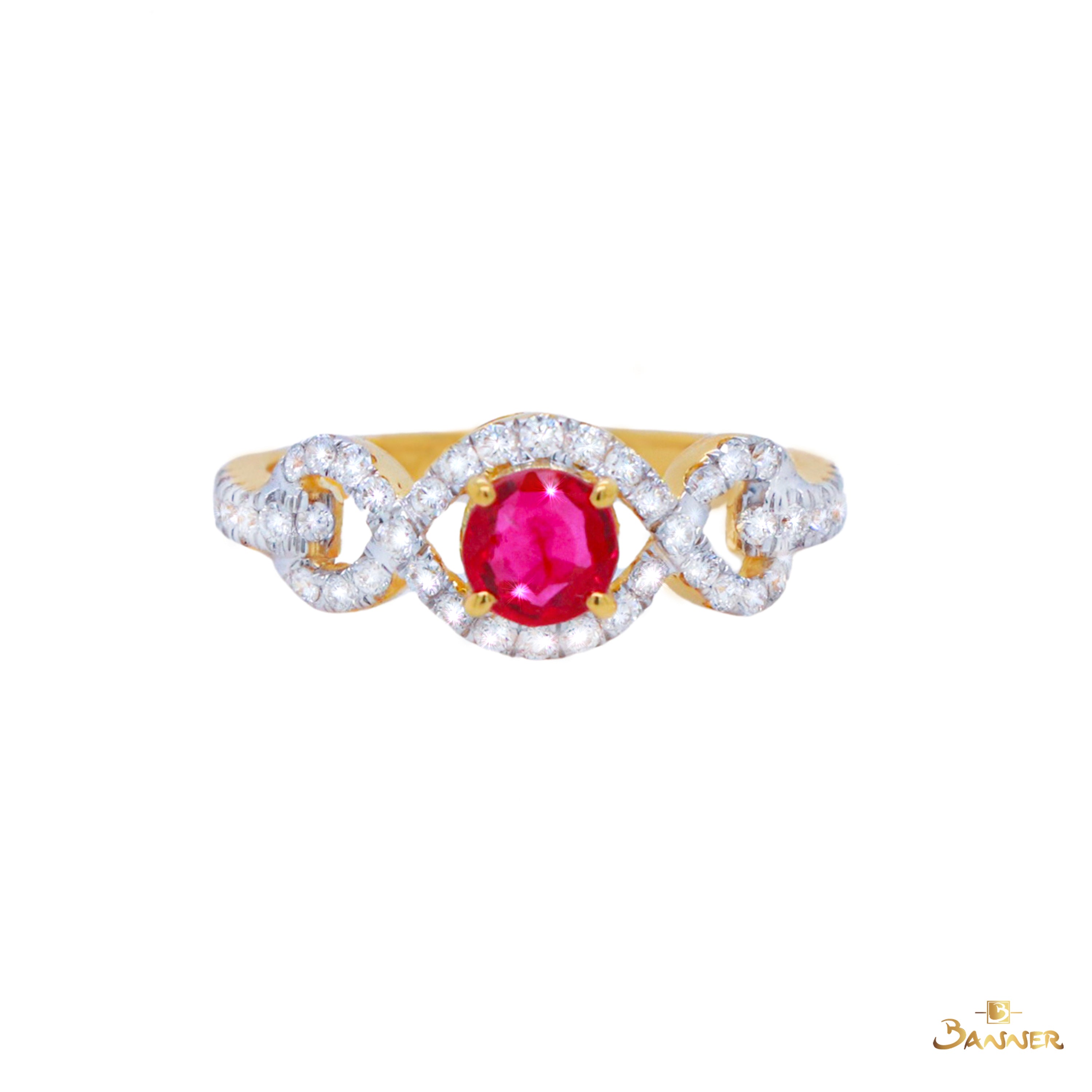 Ruby and Diamond Infinity Ring