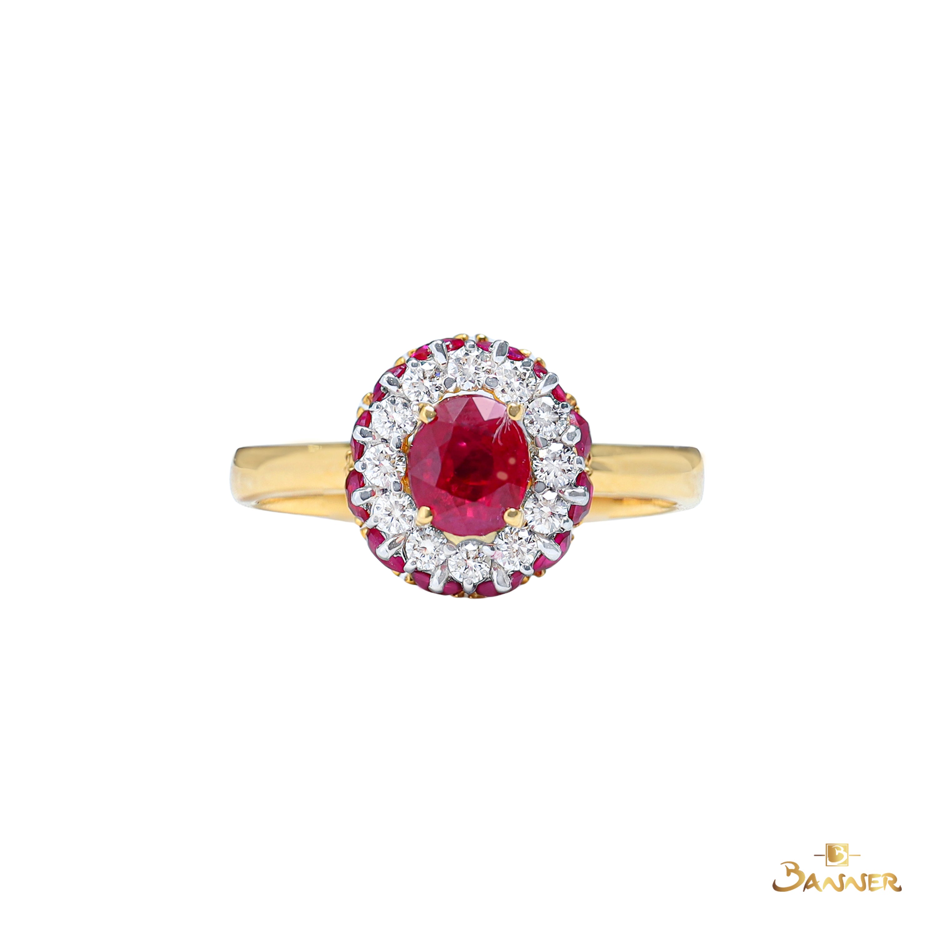 Ruby and Diamond Dahlia Ring