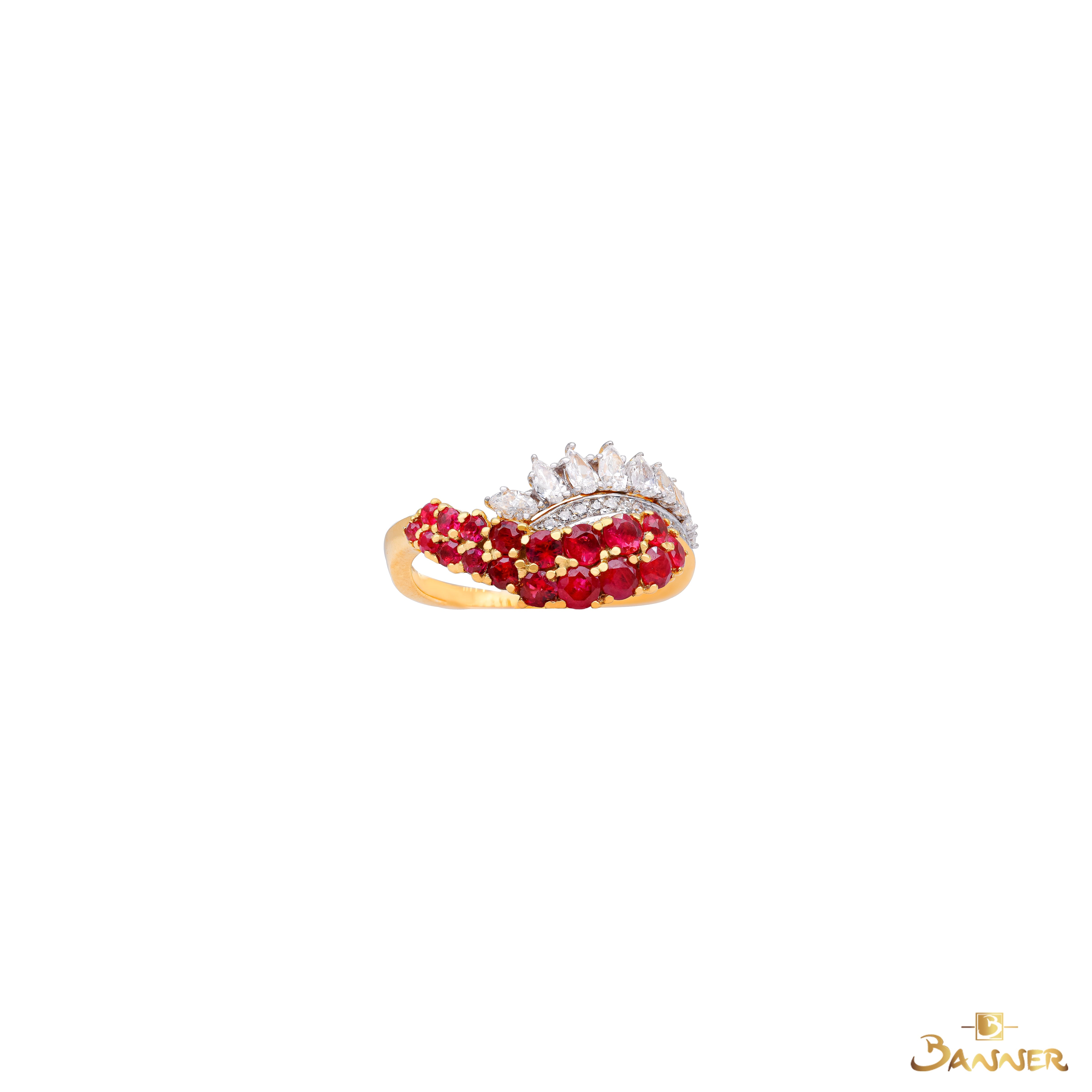 Ruby and Diamond Phoenix Ring