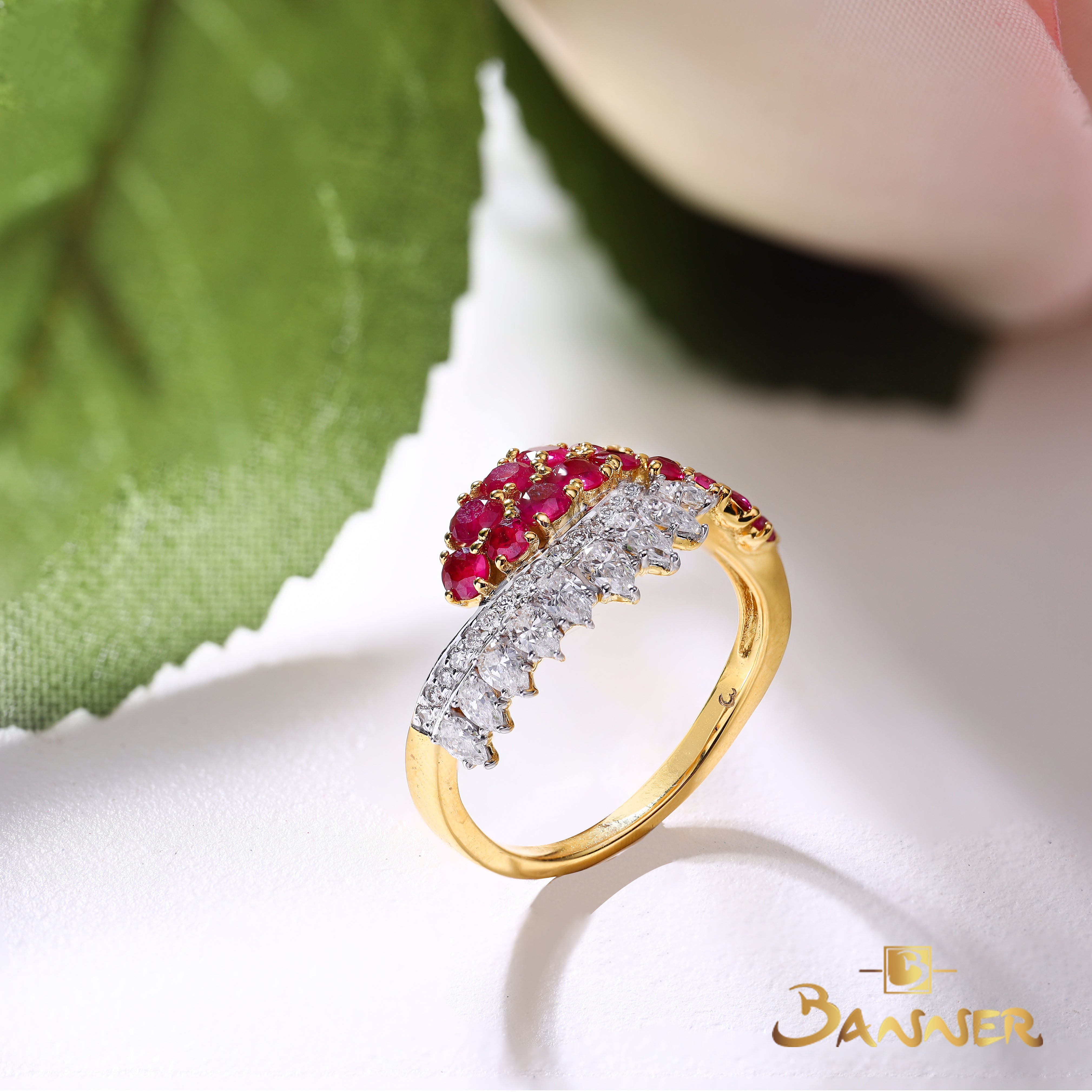 Ruby and Diamond Phoenix Ring