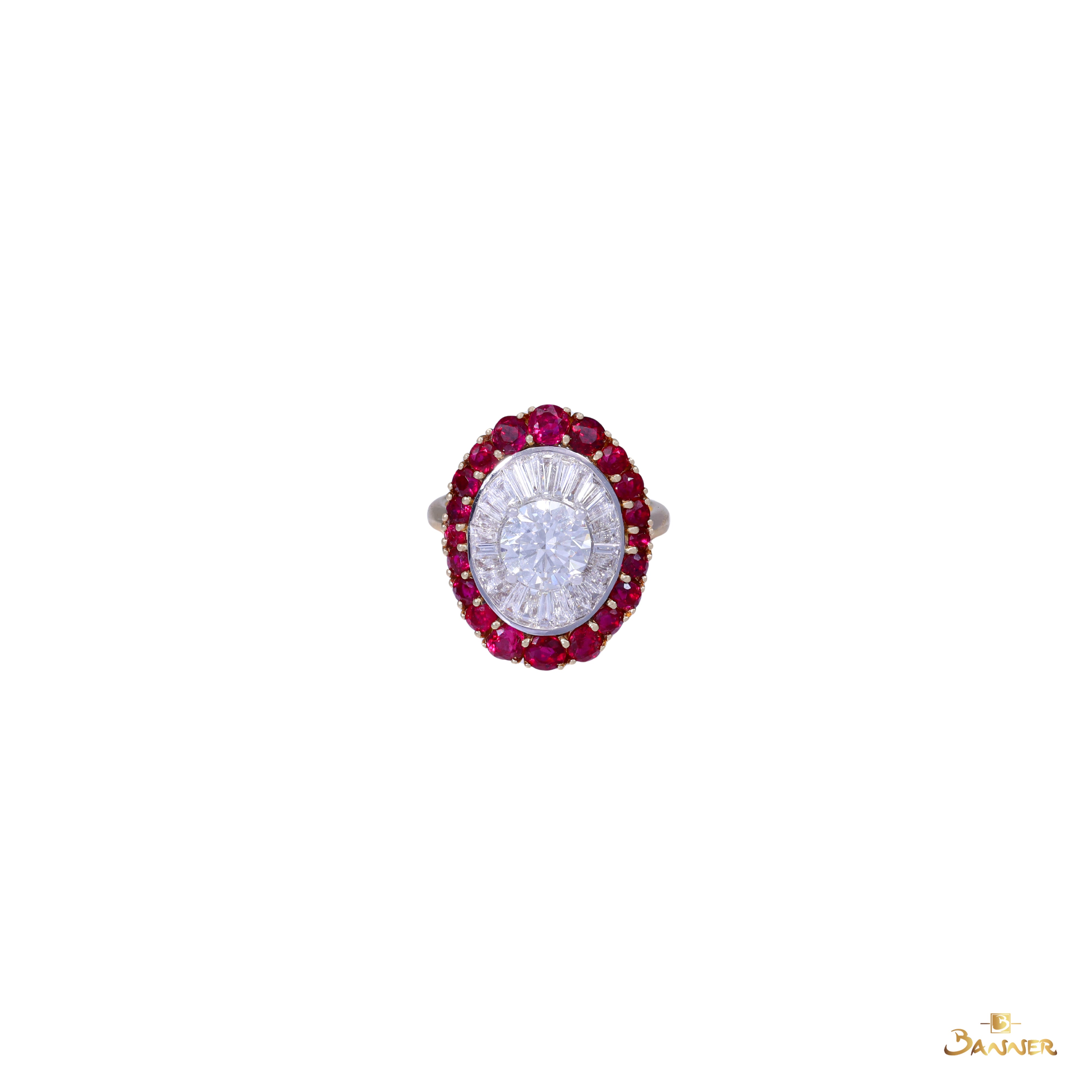 GIA Diamond (1.5ct) and **Natural Ruby Ring