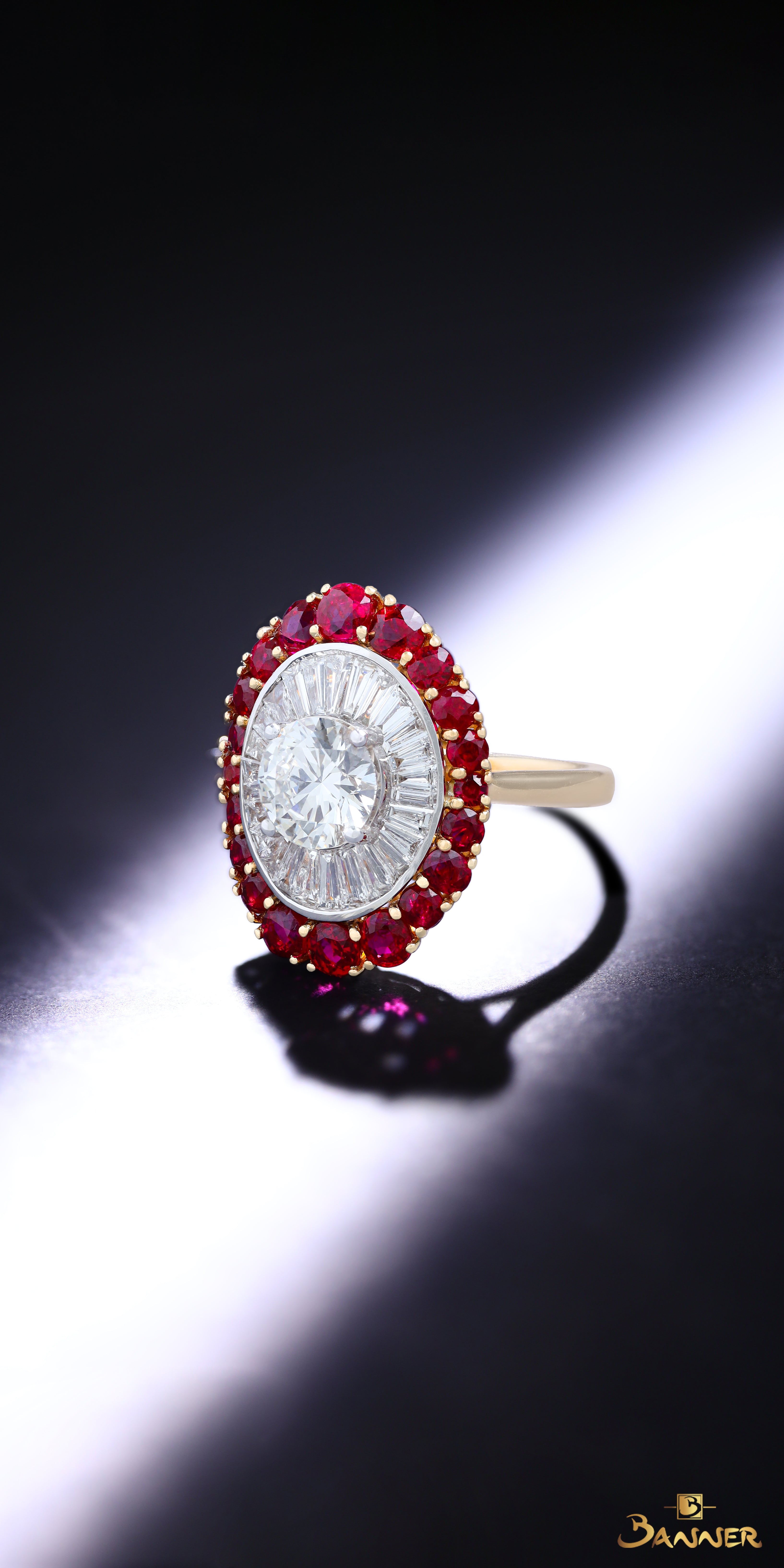 GIA Diamond (1.5ct) and **Natural Ruby Ring