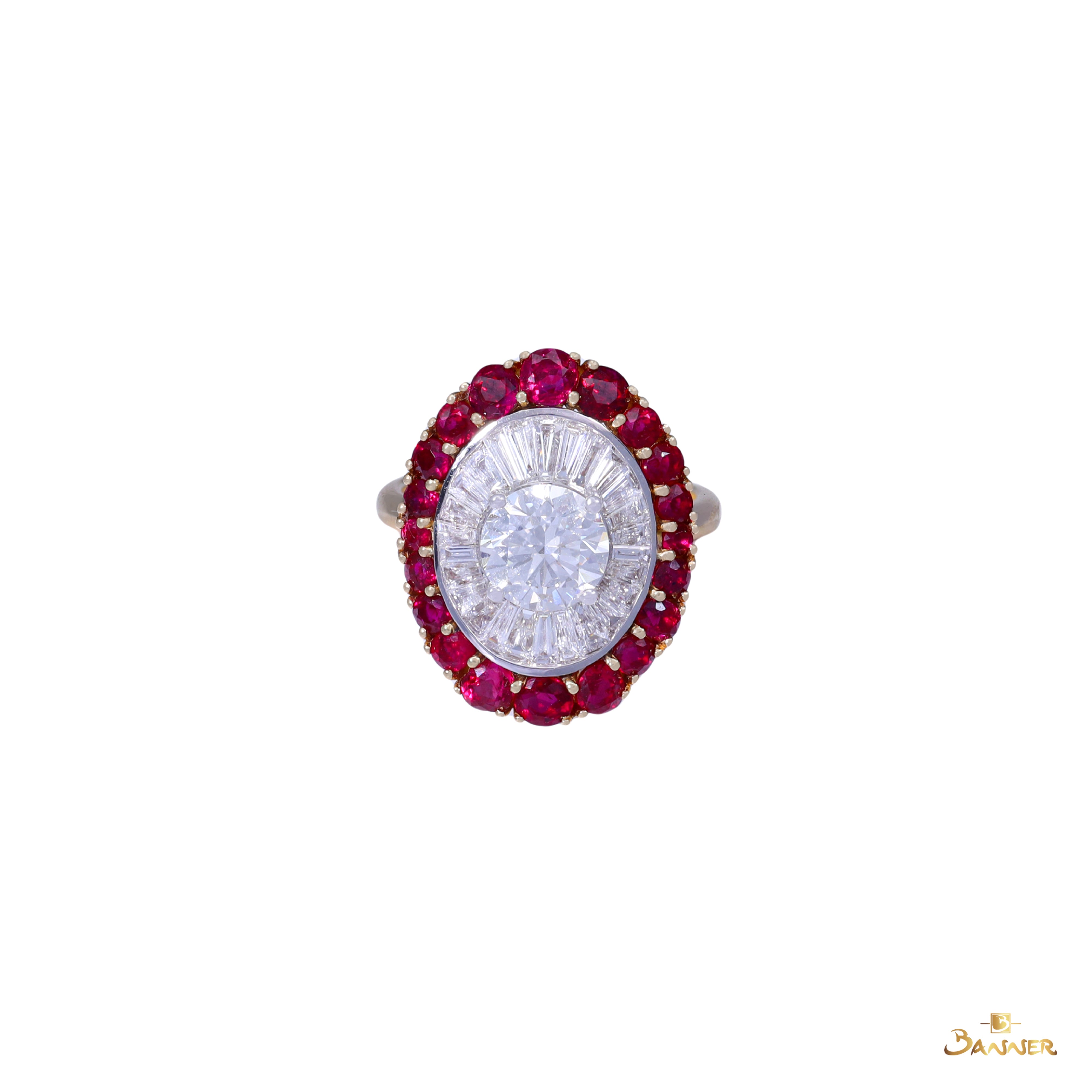 GIA Diamond (1.5ct) and **Natural Ruby Ring