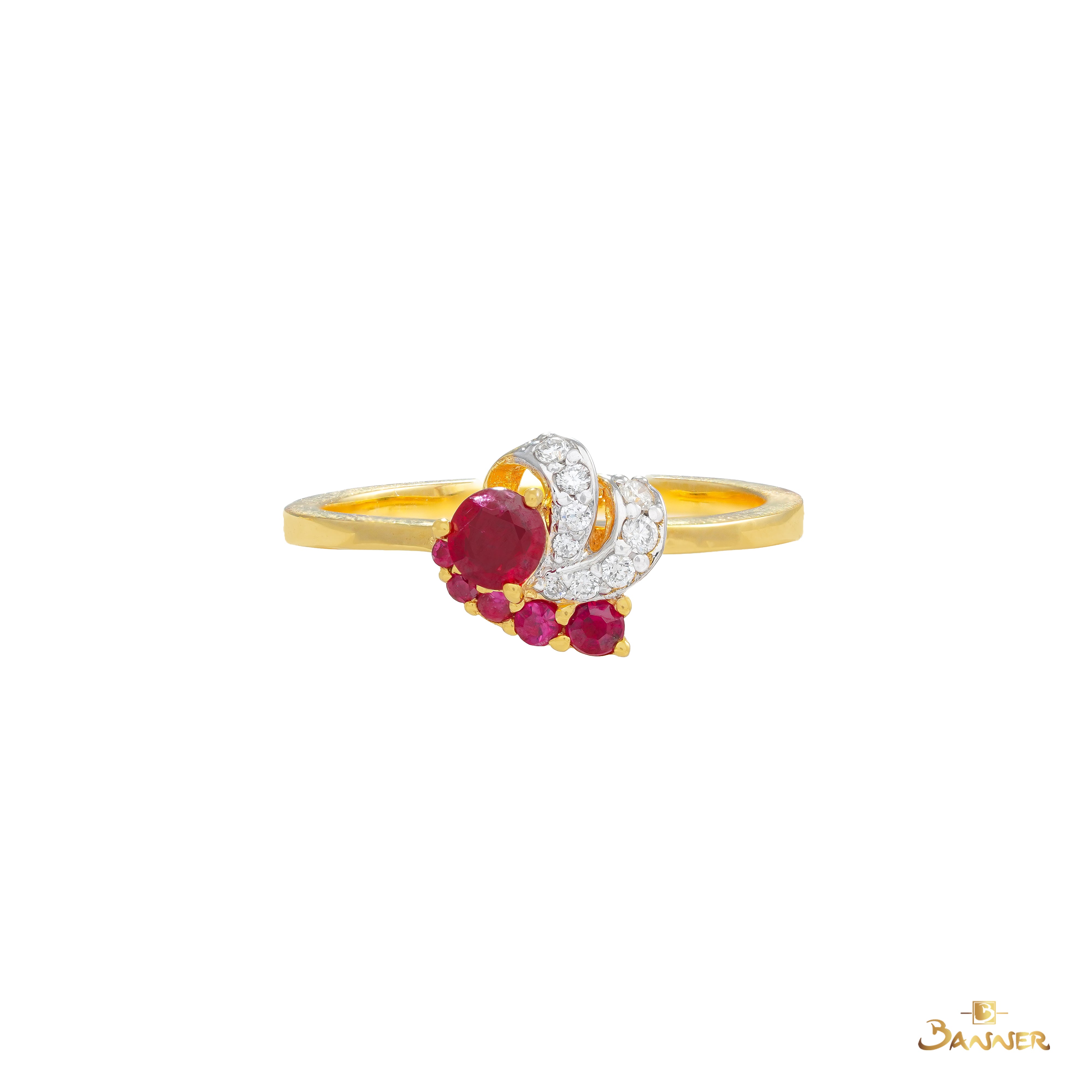 Ruby and Diamond Embrace Ring