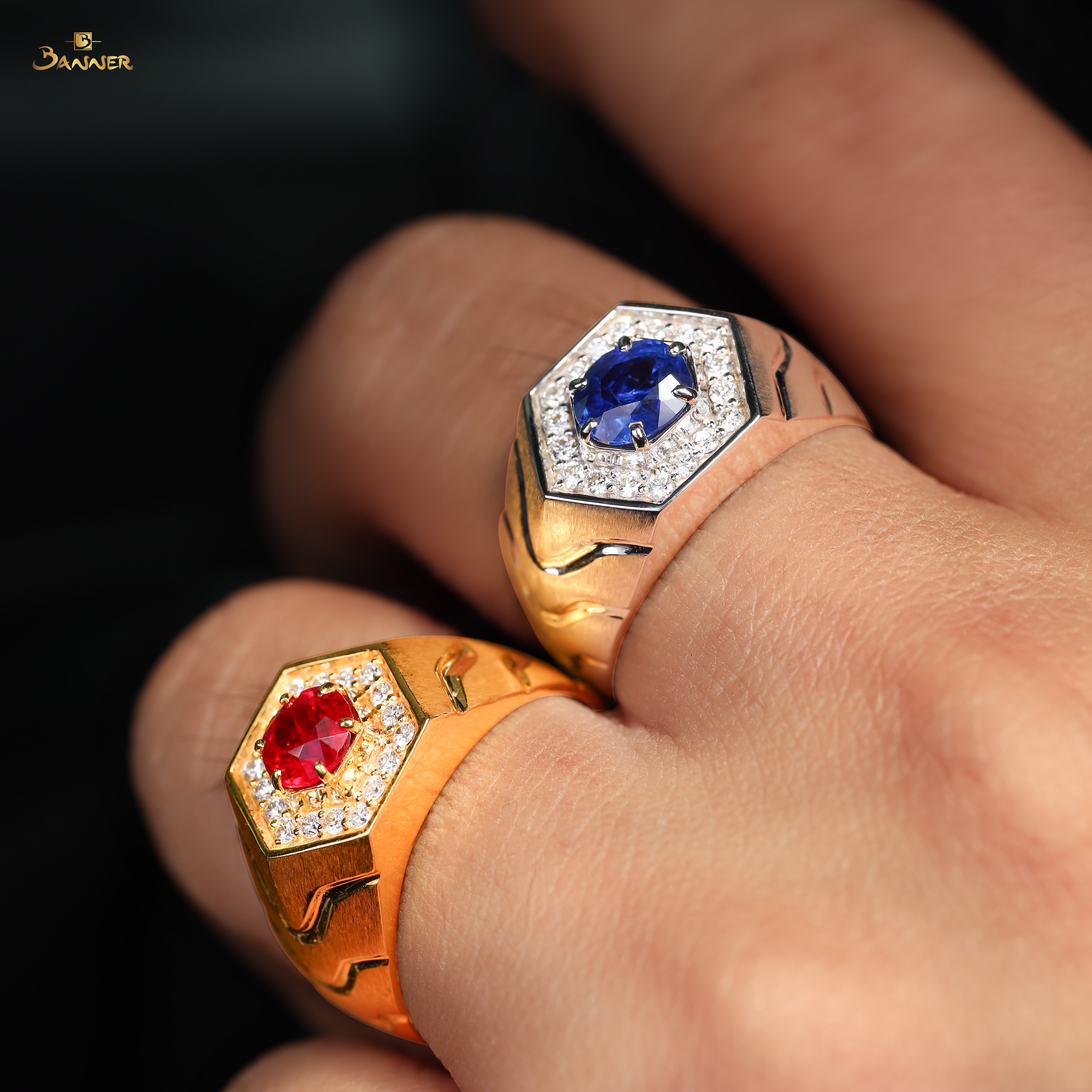 Ruby and Diamond Men Ring