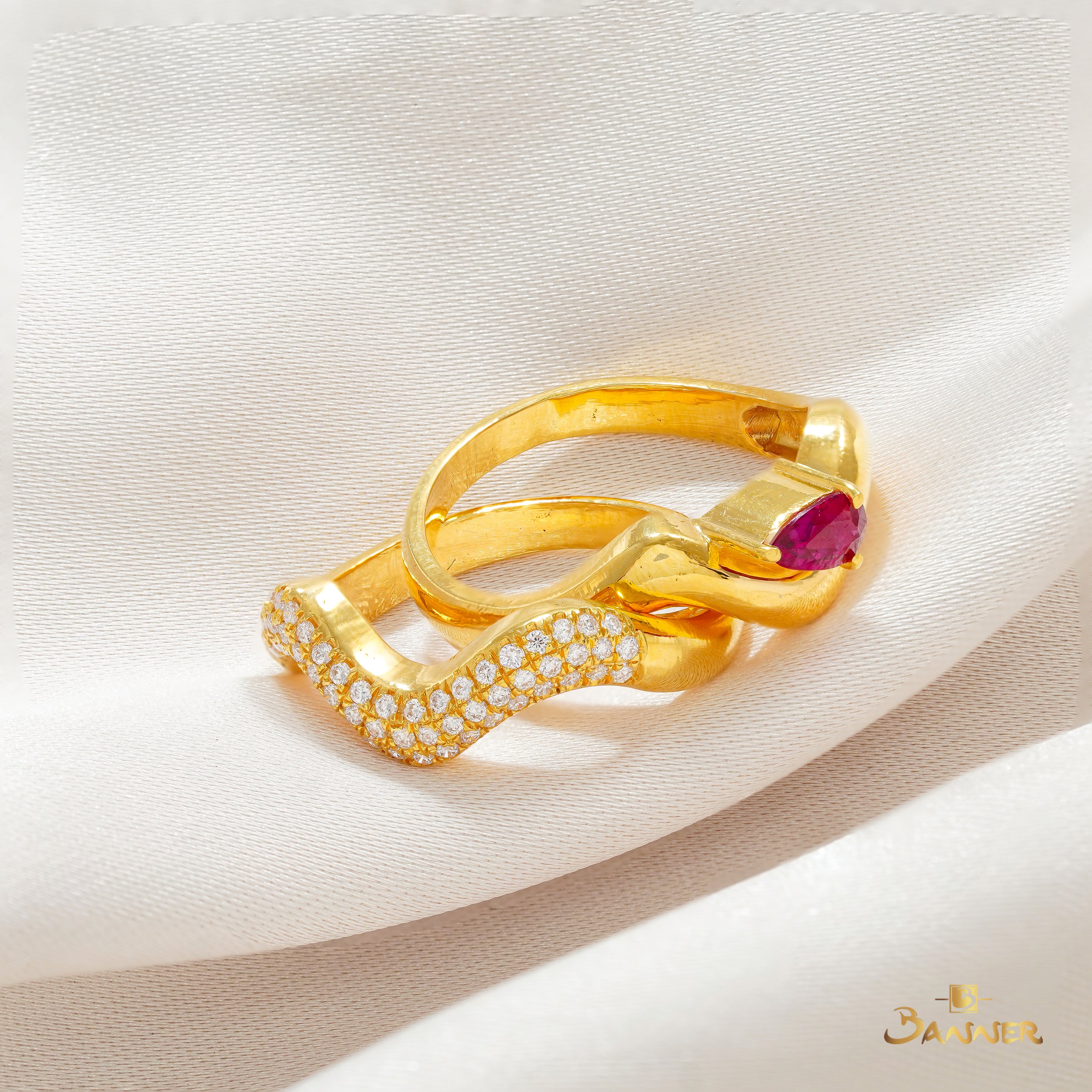 Ruby Wave Ring