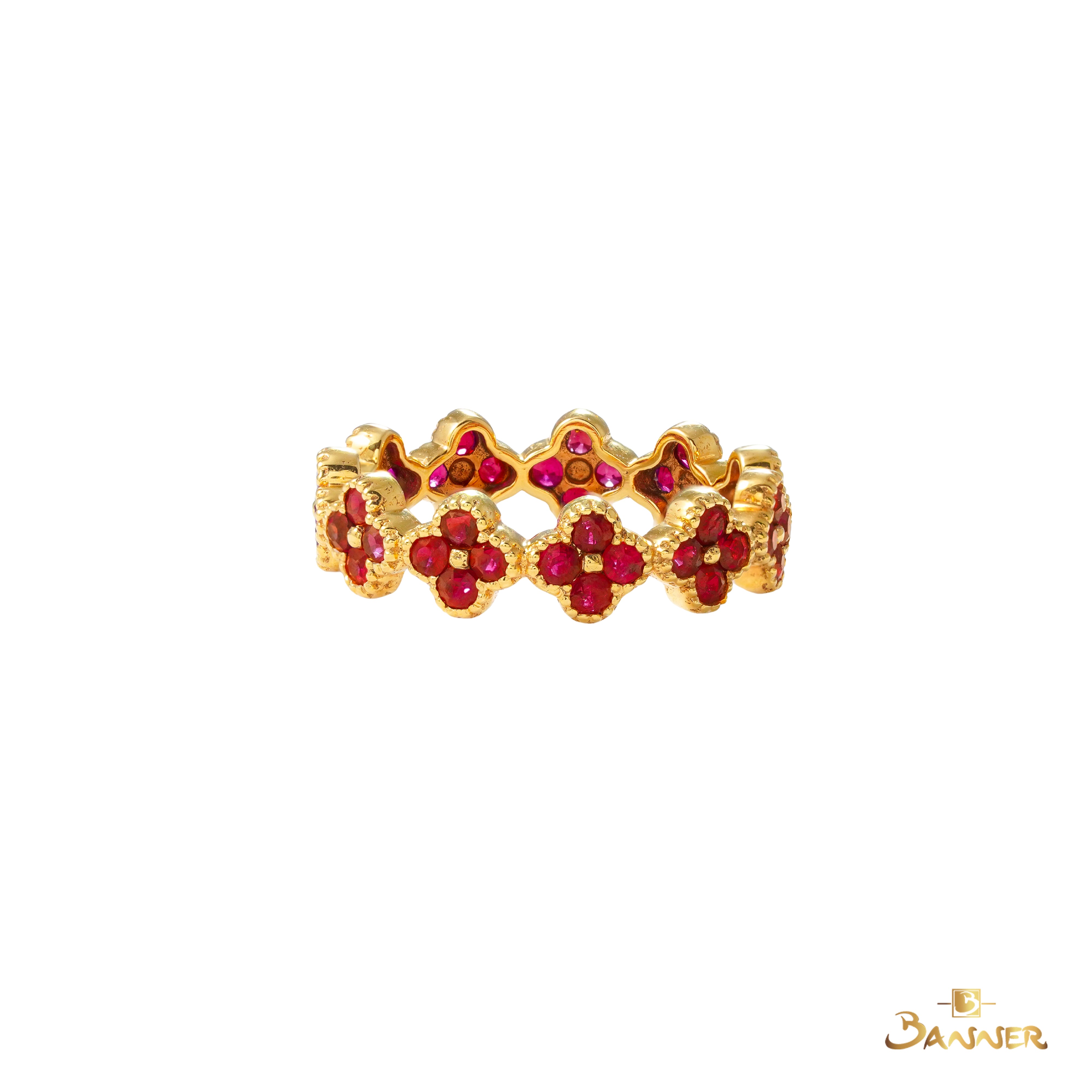 Ruby Clover Eternity Ring