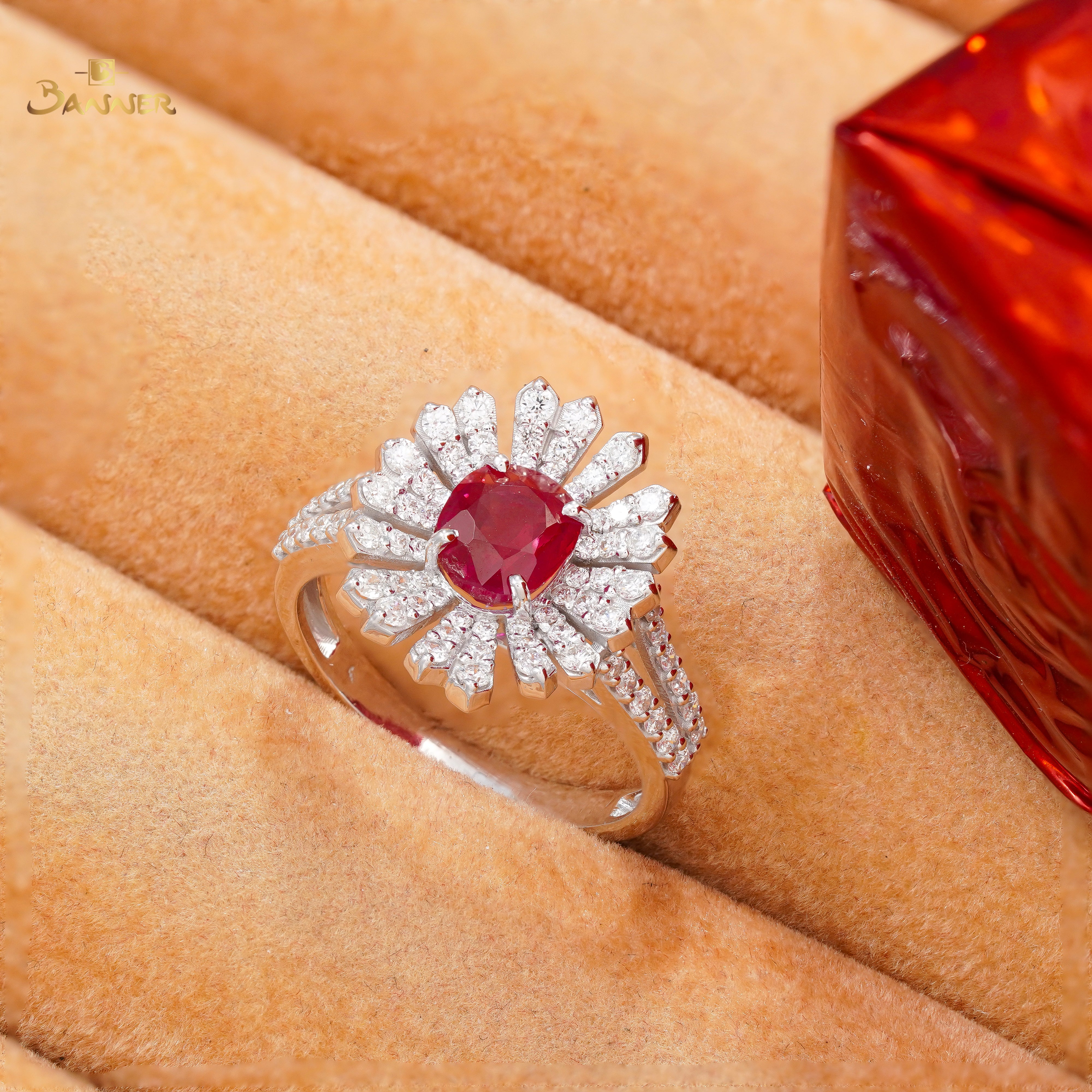 Ruby and Diamond Felix Flash Ring