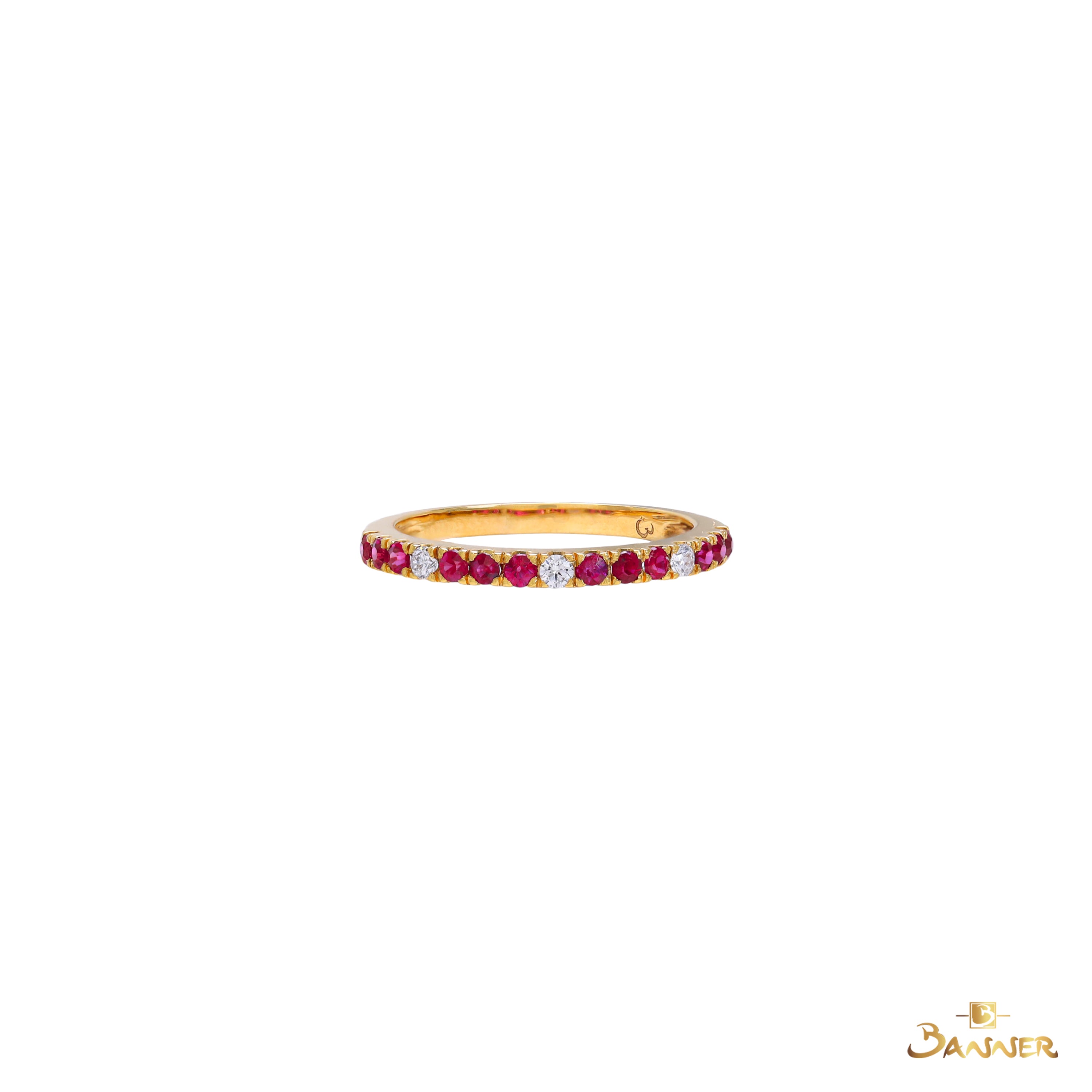 Ruby and Diamond Alternate Ring
