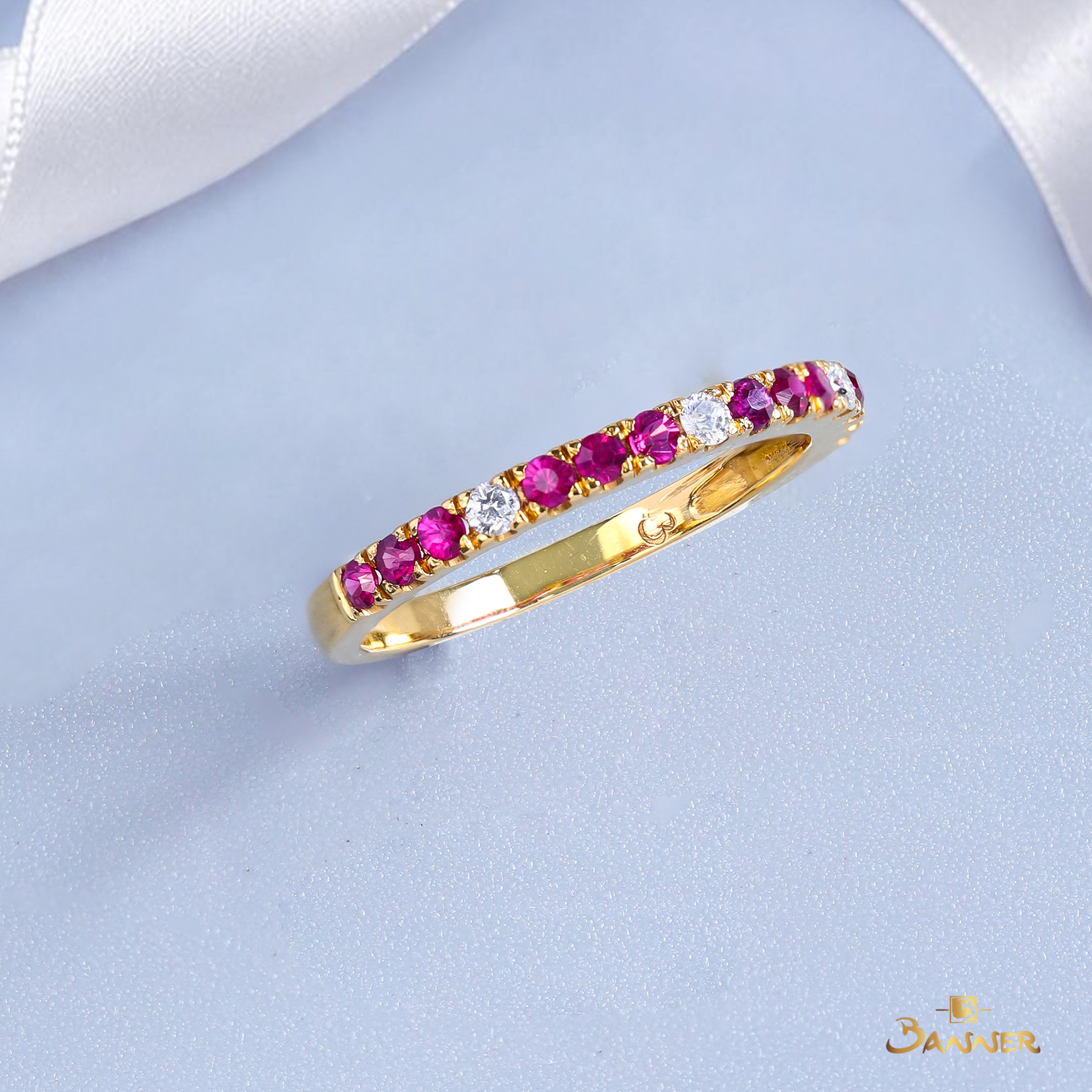 Ruby and Diamond Alternate Ring