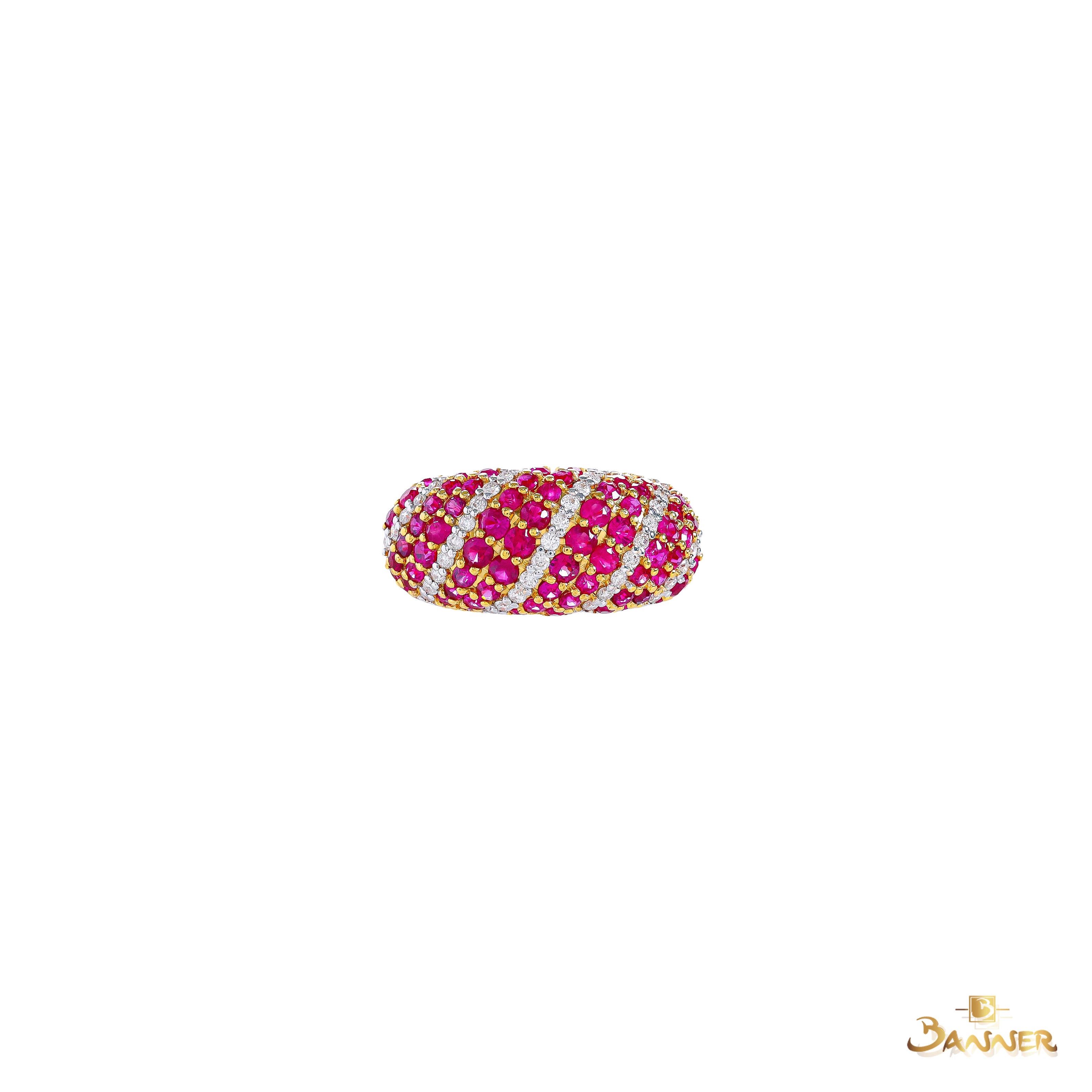 Ruby and Diamond Pave Ring