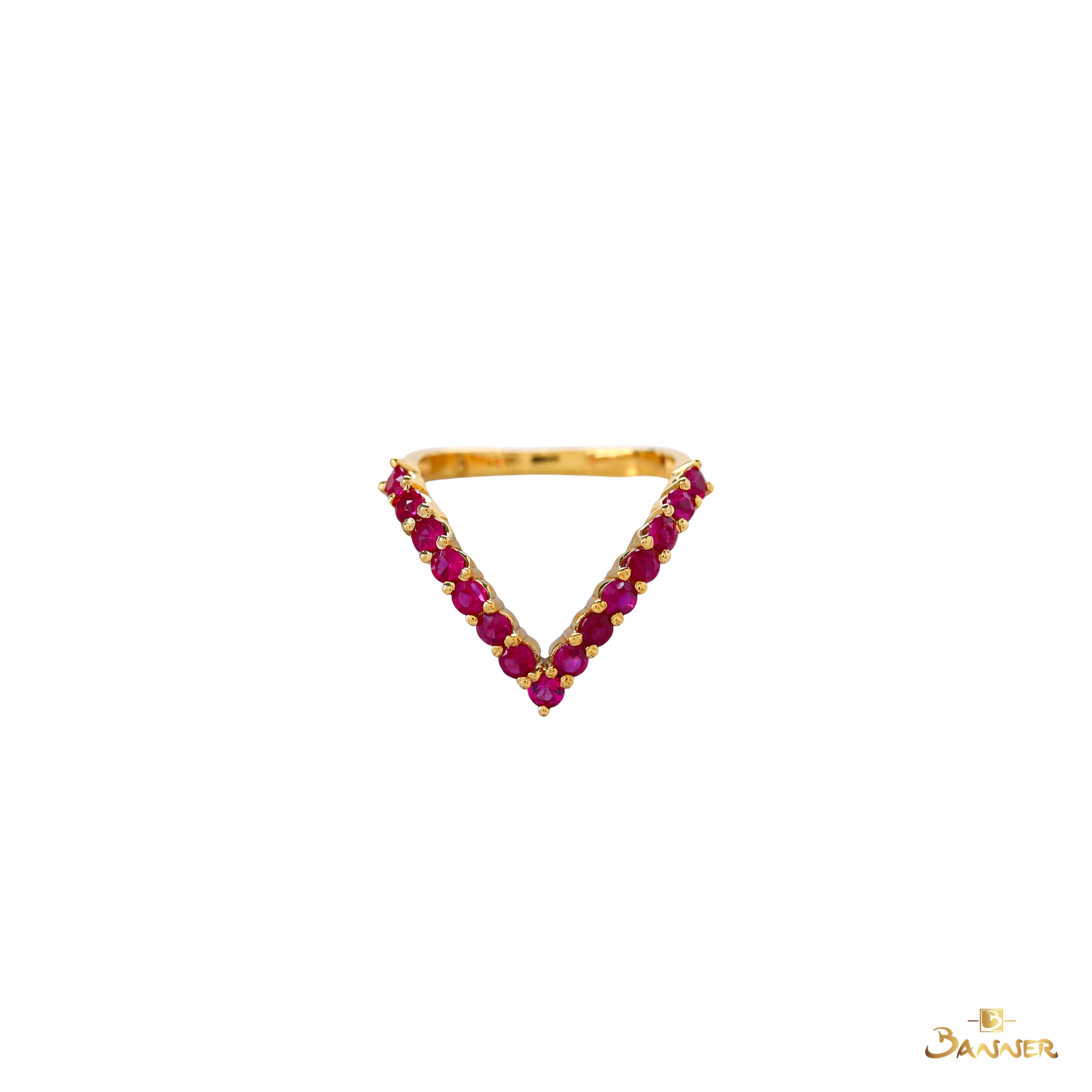 Ruby V-Shape Ring