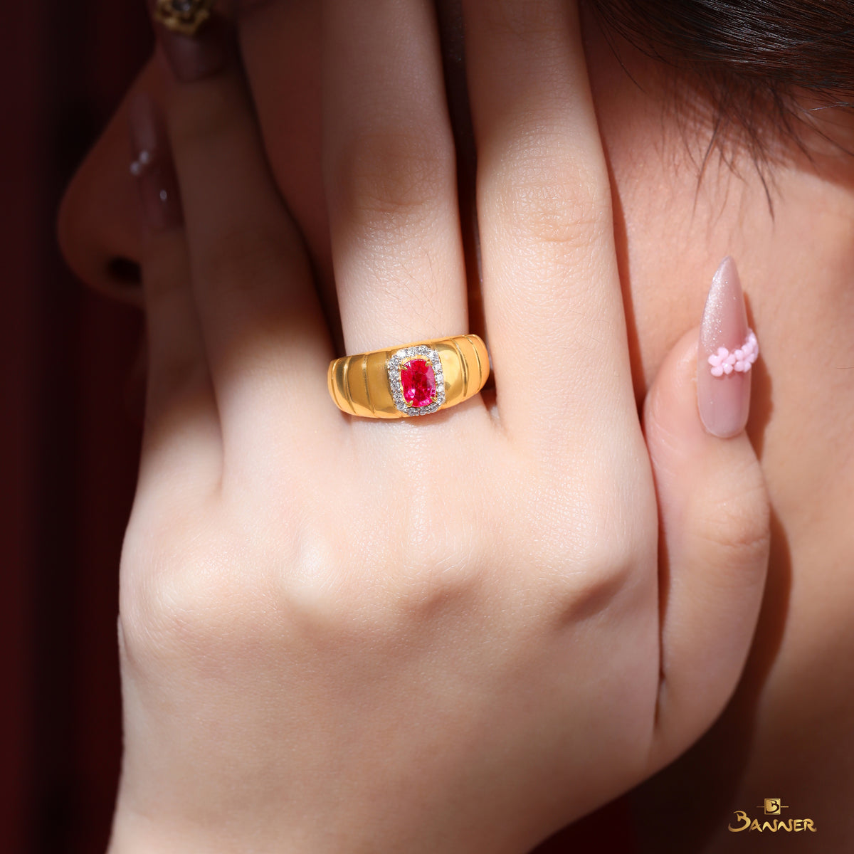 Ruby and Diamond Dome Ring
