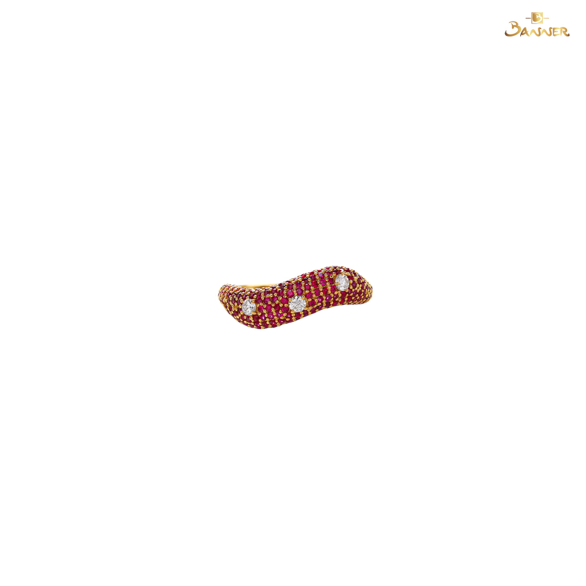 Ruby and Diamond Wave Ring