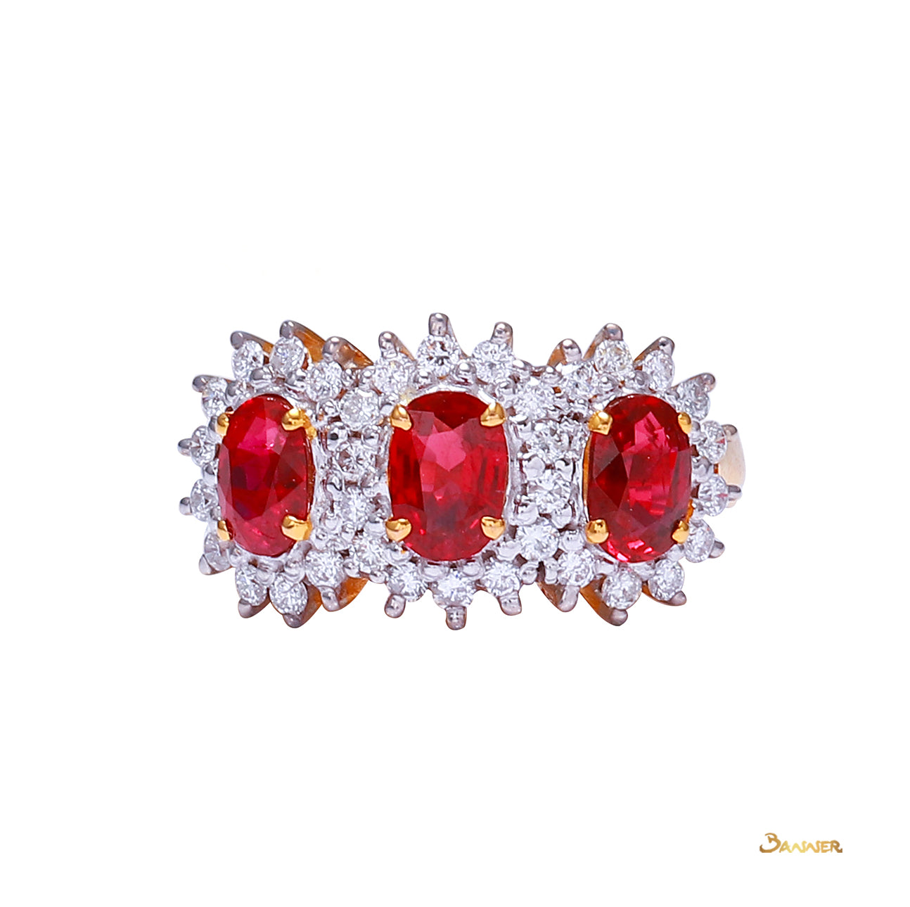 Ruby and Diamond Sunflower Ring